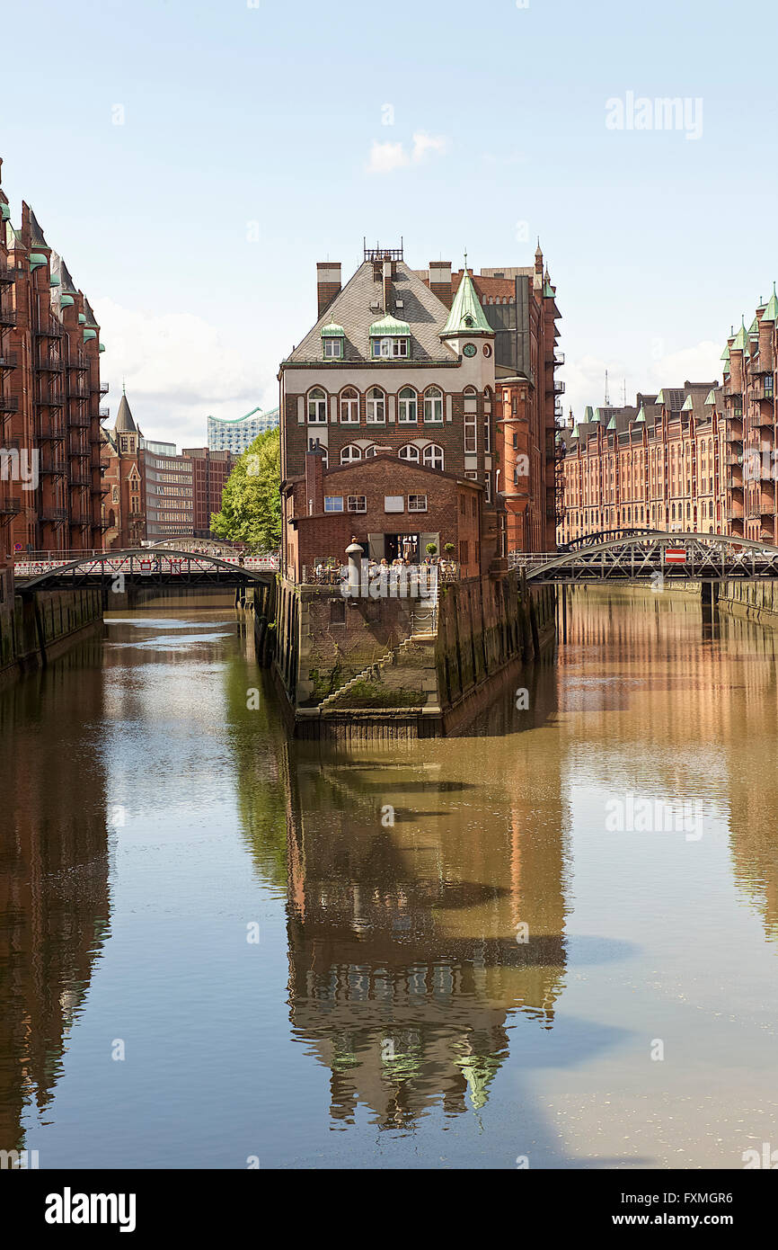 Quartier des entrepôts de Speicherstadt,, Hambourg, Allemagne Banque D'Images