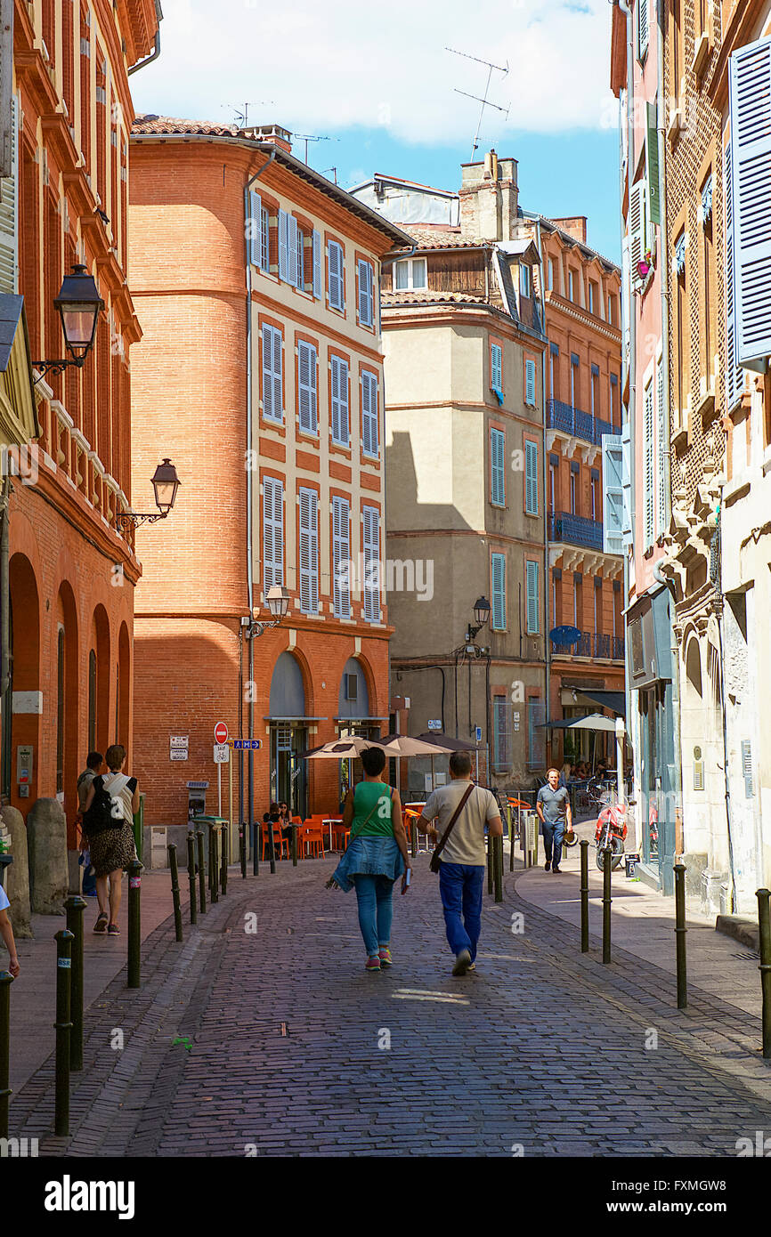 Vue sur la rue de Toulouse, France Banque D'Images