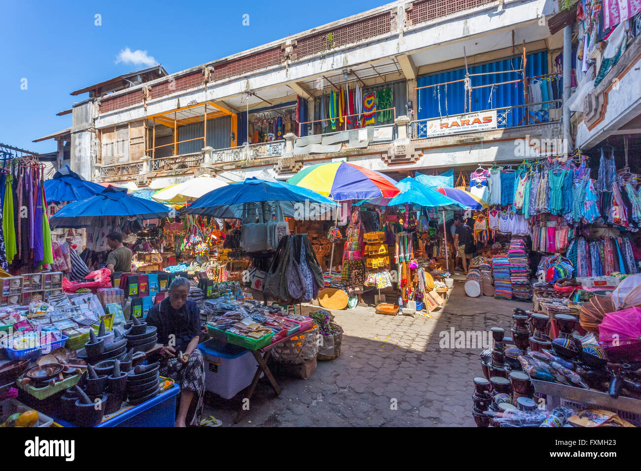 Marché traditionnel d'Ubud Bali, Ubud, Bali, Indonésie Banque D'Images