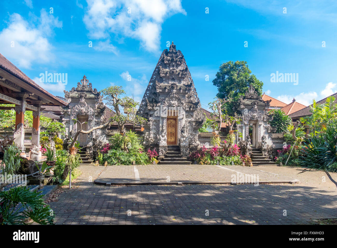 L'architecture traditionnelle de Bali, Ubud, Bali, Indonésie Banque D'Images