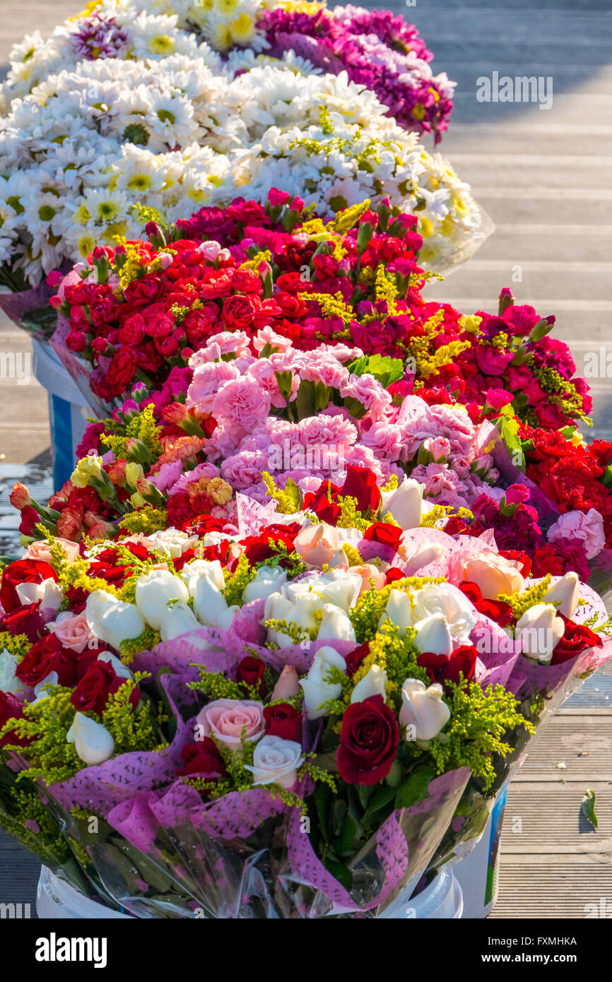 Bouquets, Istanbul, Turquie Banque D'Images