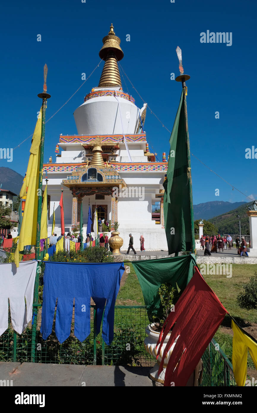Le National Memorial Chorten, Thimphu, Bhoutan. Banque D'Images