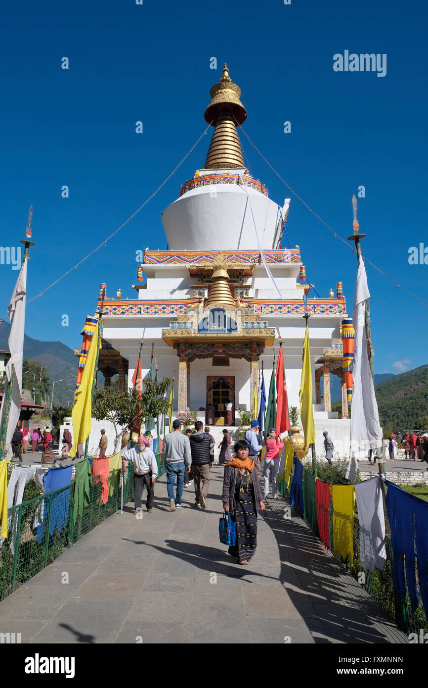 Le National Memorial Chorten, Thimphu, Bhoutan. Banque D'Images