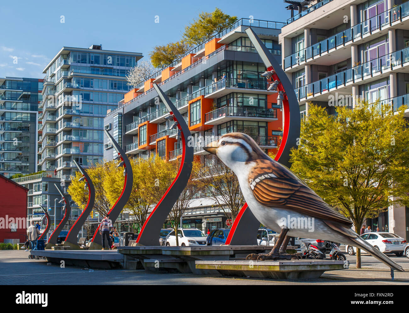 Village sur False Creek - nouvelle zone résidentielle à Vancouver, BC, Canada Banque D'Images