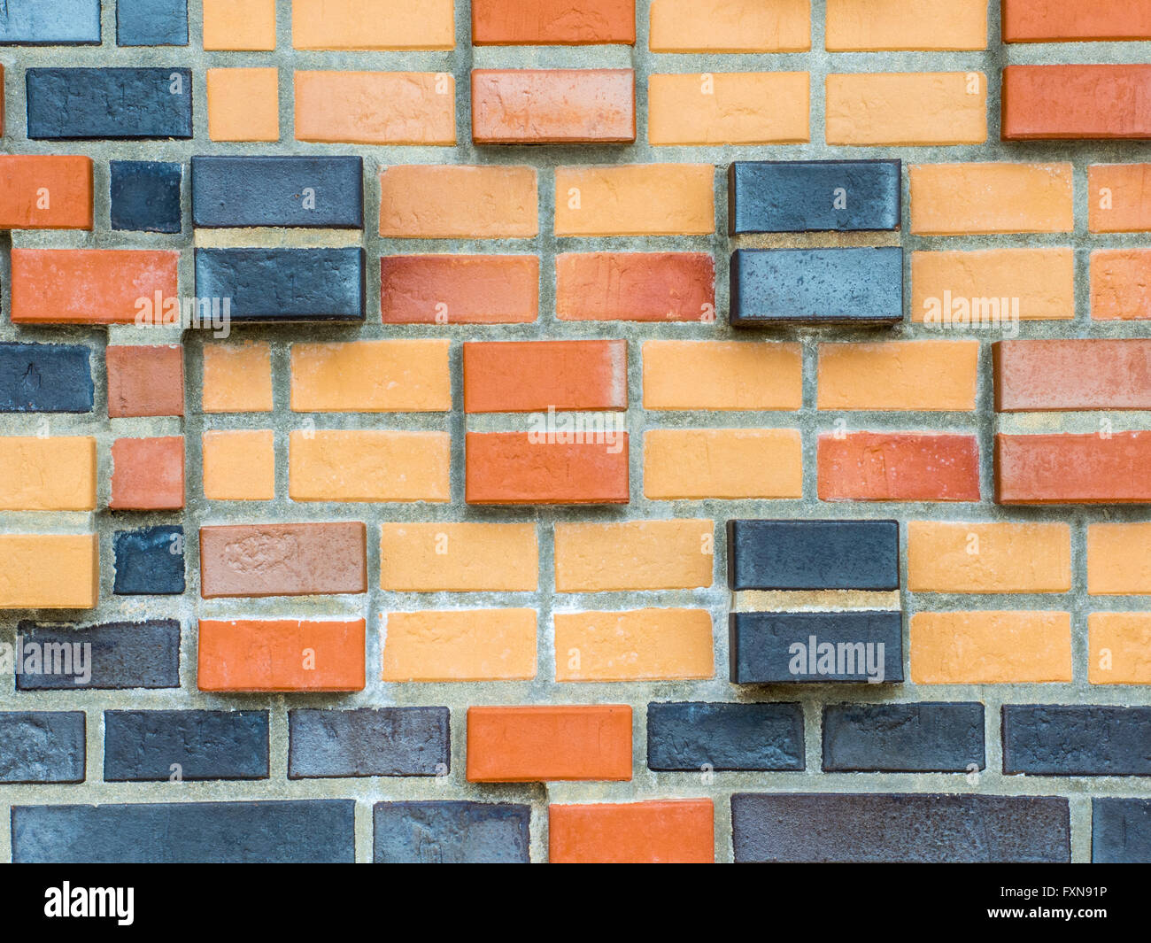 Mur en brique avec des ornements sur les terrasses de Marco Polo, HafenCity Hamburg Banque D'Images