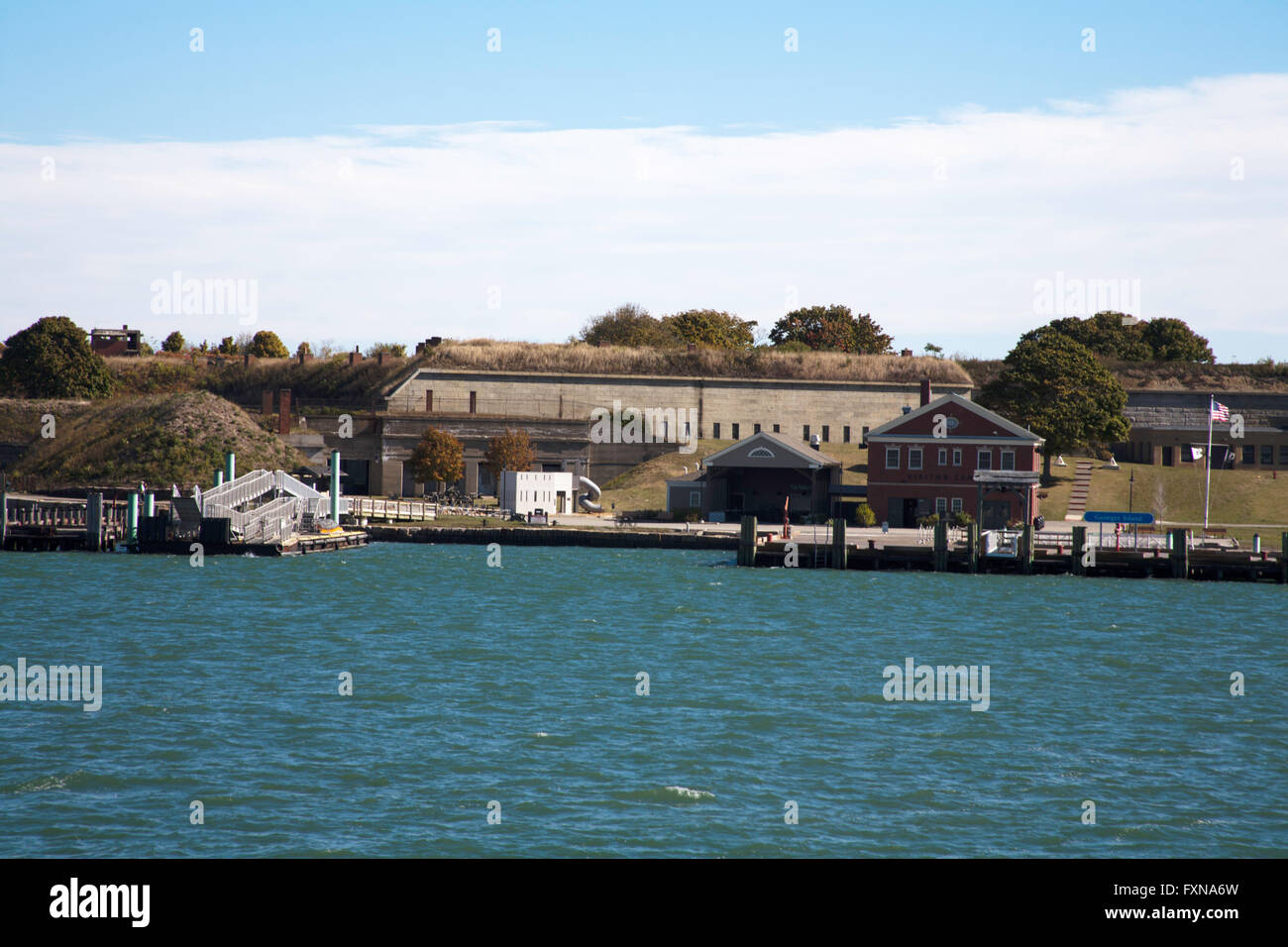Fort Warren sur l'île Georges Le Port de Boston, Massachusetts USA Banque D'Images