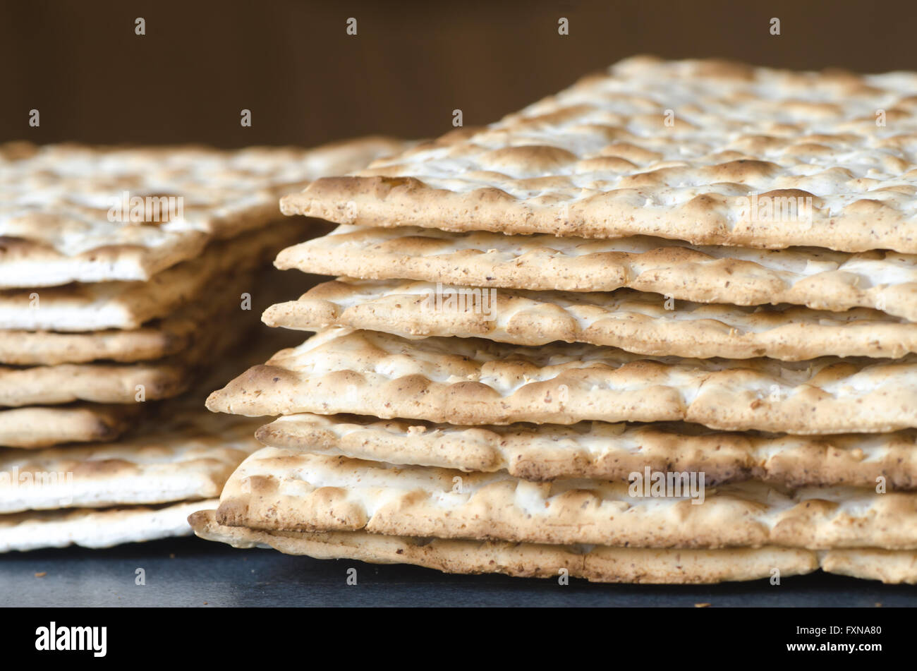 Matsa pain azyme de la Pâque juive Banque D'Images