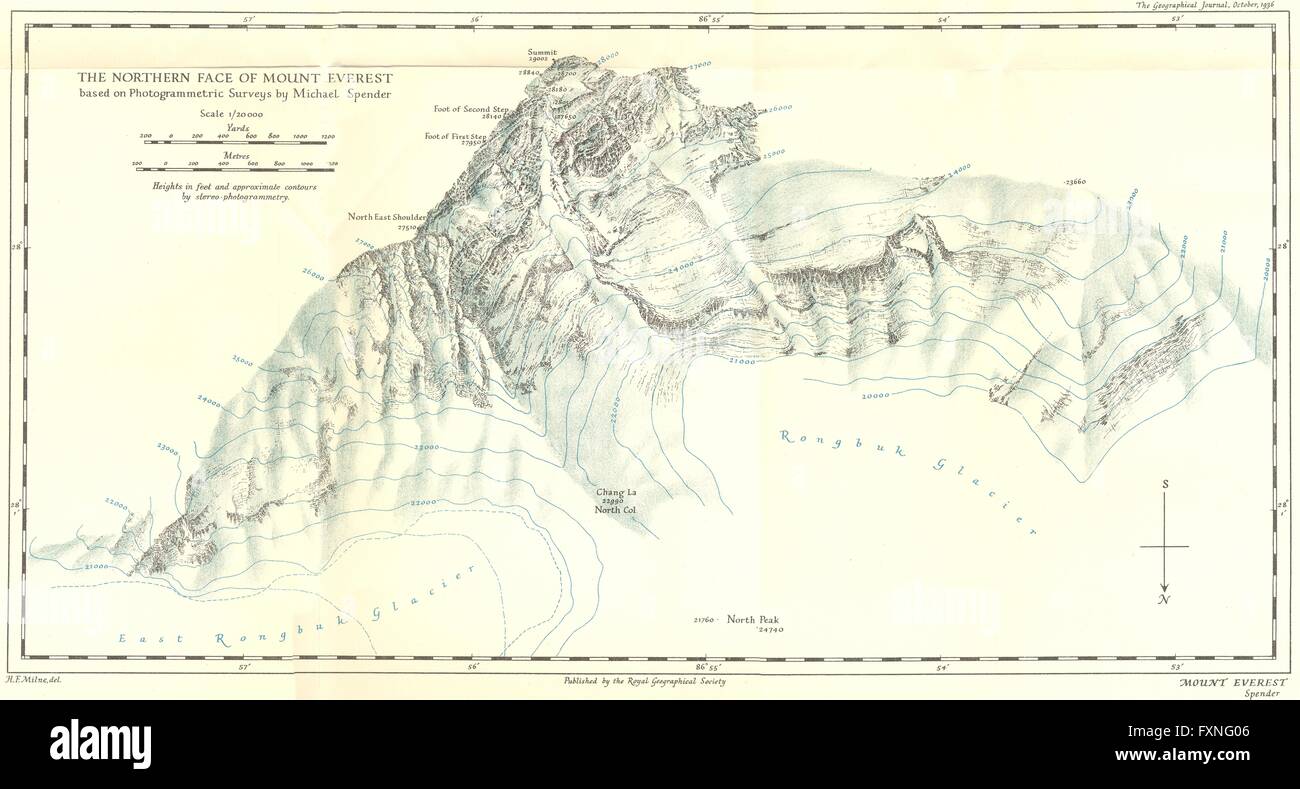Everest map Banque de photographies et d'images à haute résolution - Alamy