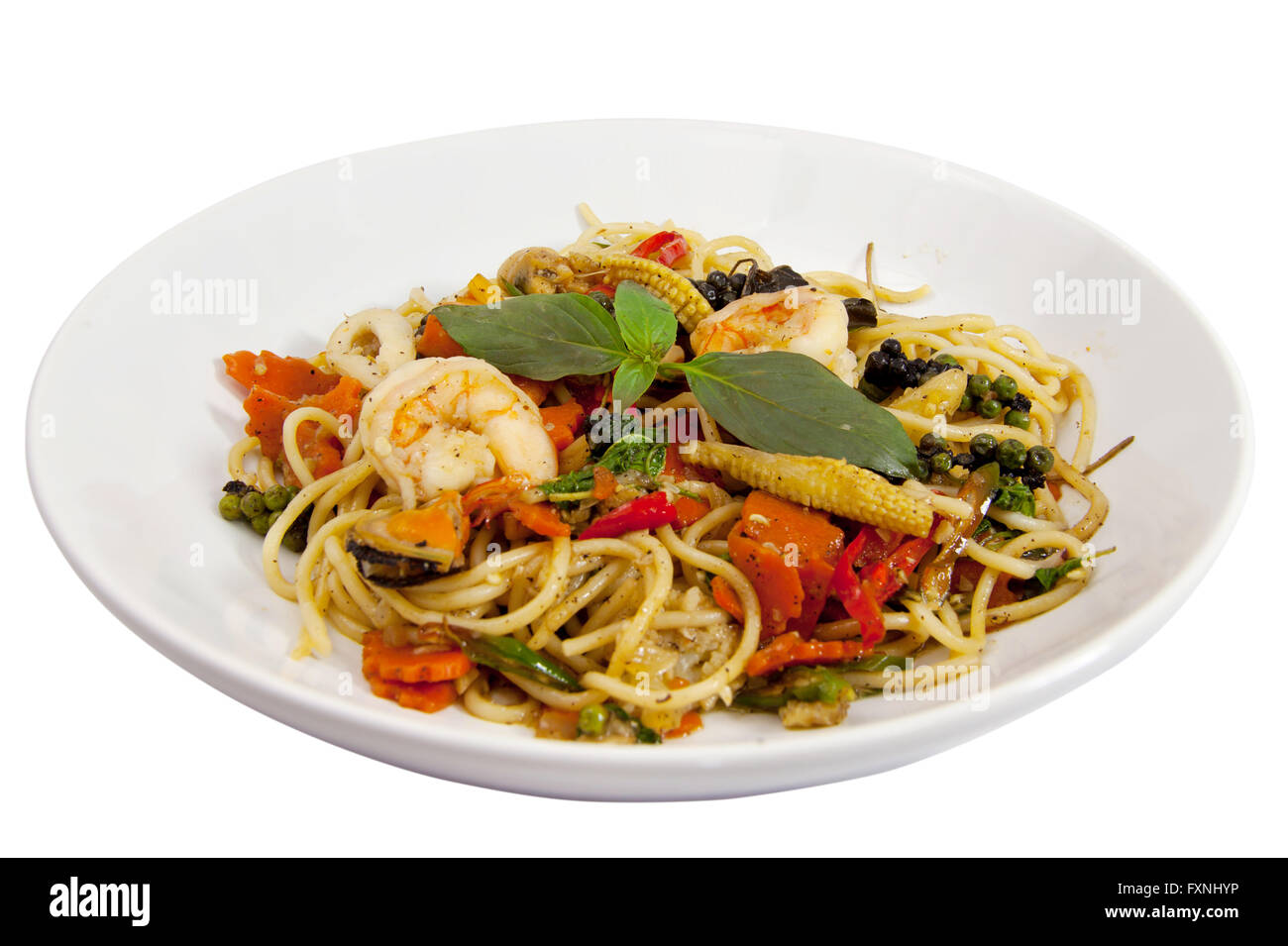 Sauce à spaghetti crevettes ivres. Sex et d'épices dans la cuisine thaïlandaise. Banque D'Images