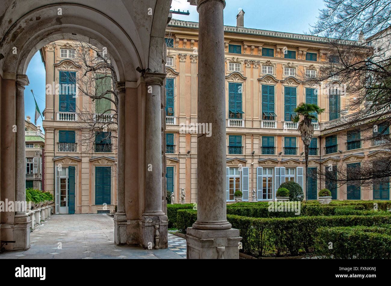 Italie Ligurie Gênes - Strada Nuova, Via Garibaldi palais Rolli - Palace Luca Grimaldi-Palazzo Bianco Banque D'Images