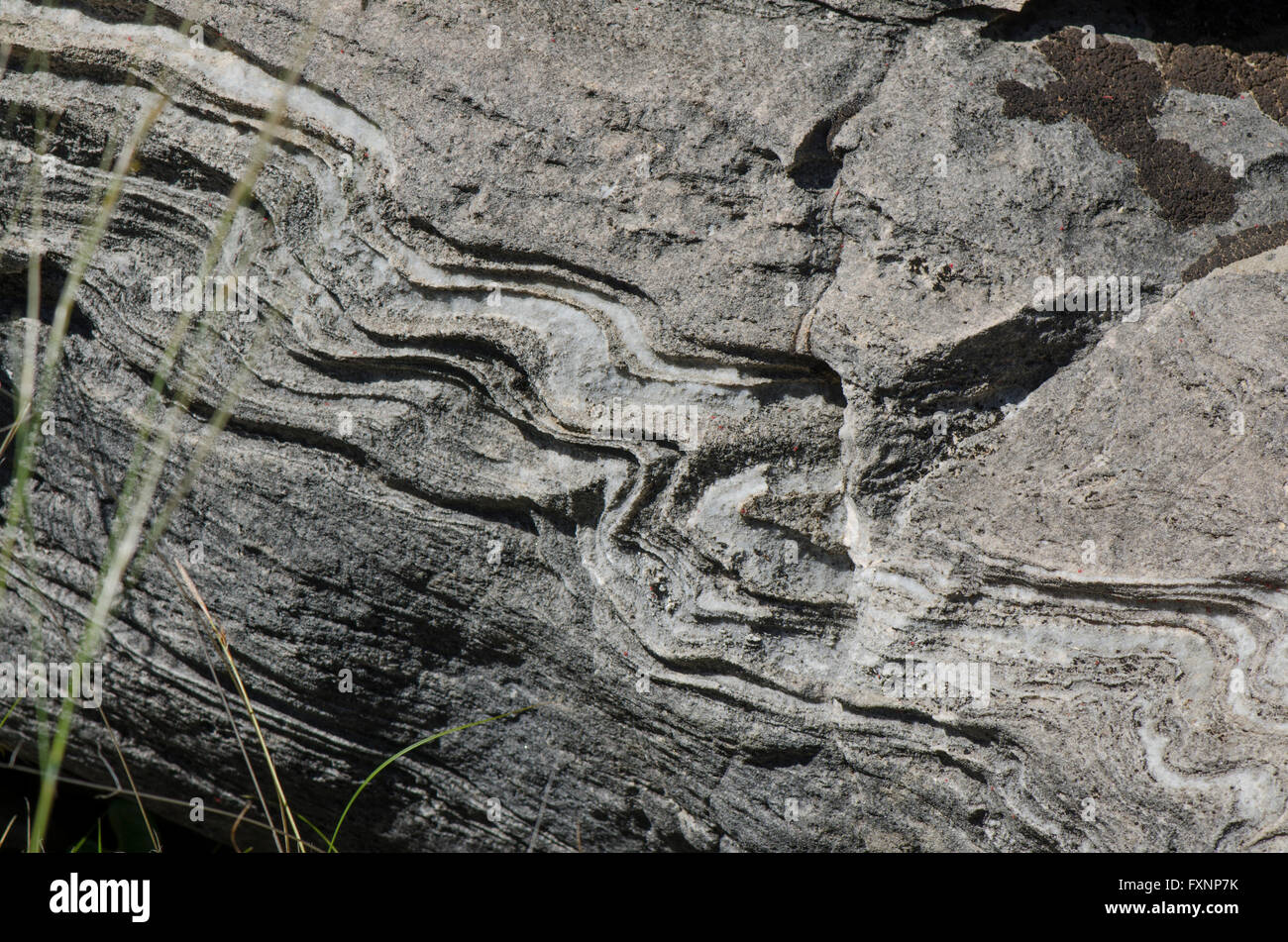 Calcaire en forme de vague rock formation. L'Espagne. Banque D'Images