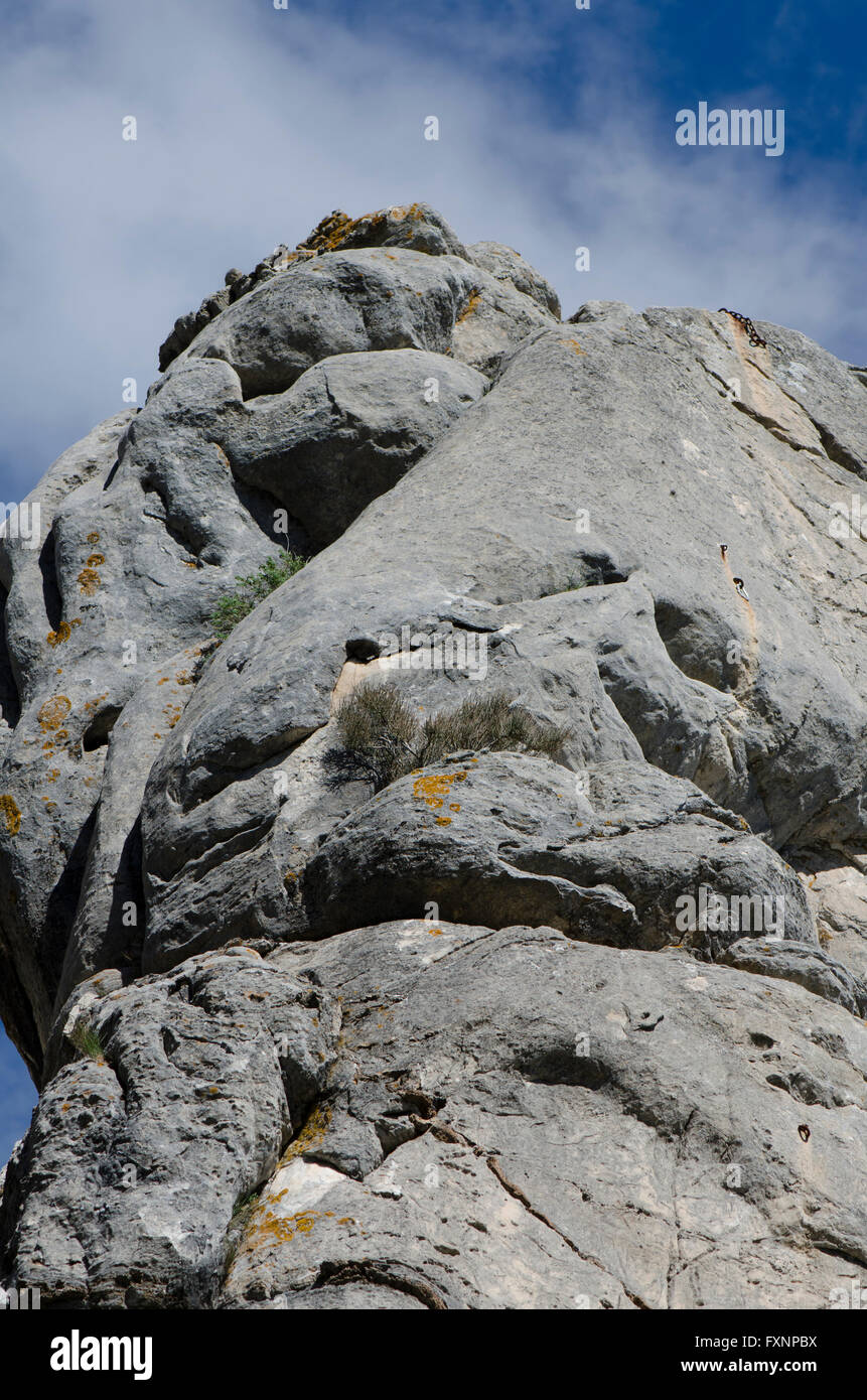 La formation de la roche calcaire. L'Espagne. Banque D'Images