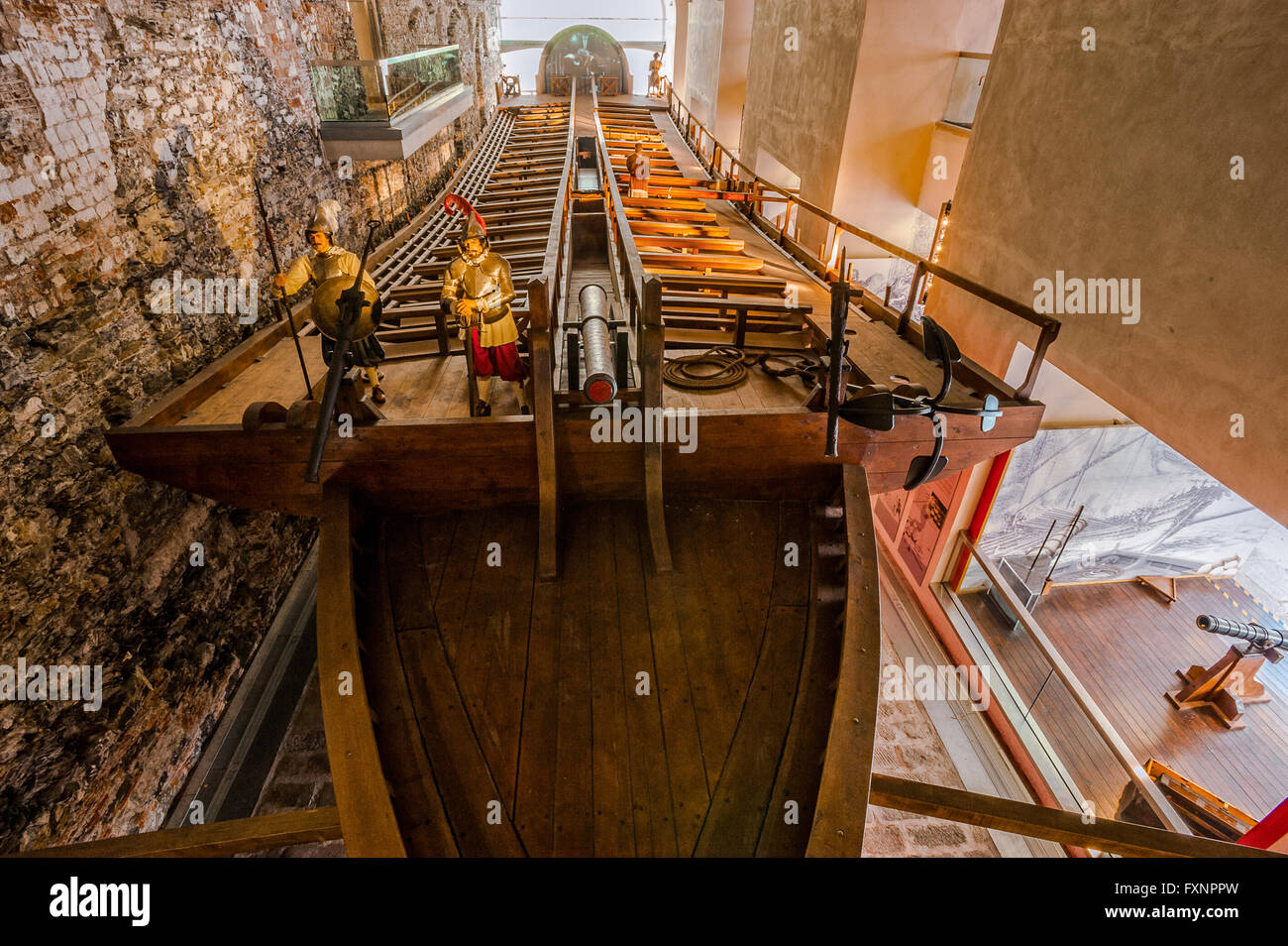Italie Ligurie Gênes Galata Museo Del Mare - arsenal - la cuisine d'escale - Reconstruction d'une Galea Banque D'Images