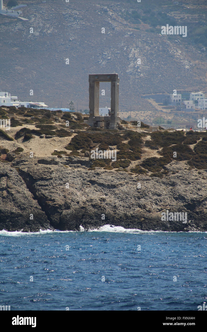 La Portara Porte du Temple d'Apollon dans l'île de Naxos Banque D'Images