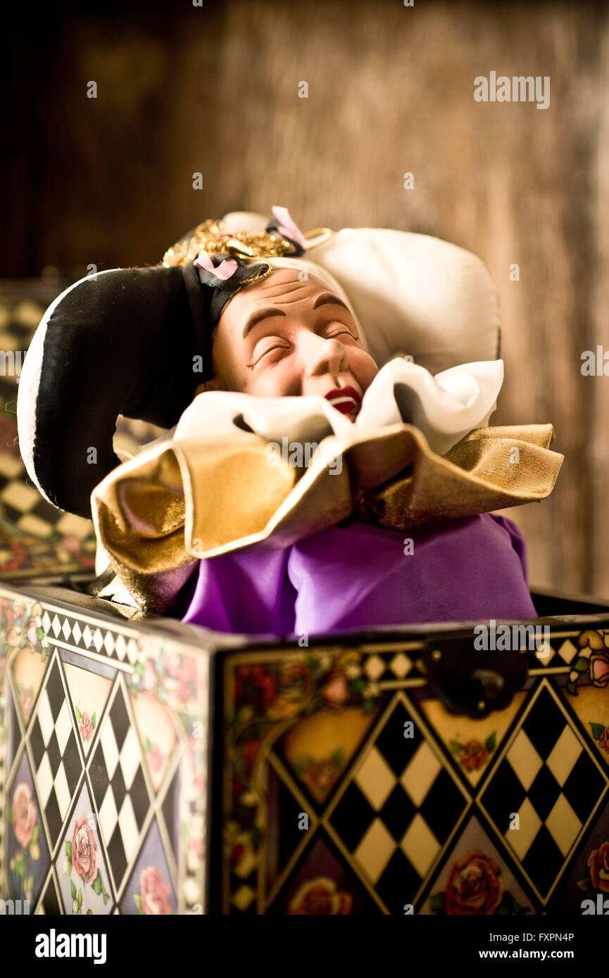 Boîte à musique, Jack in the box genre, Scaramouche Banque D'Images