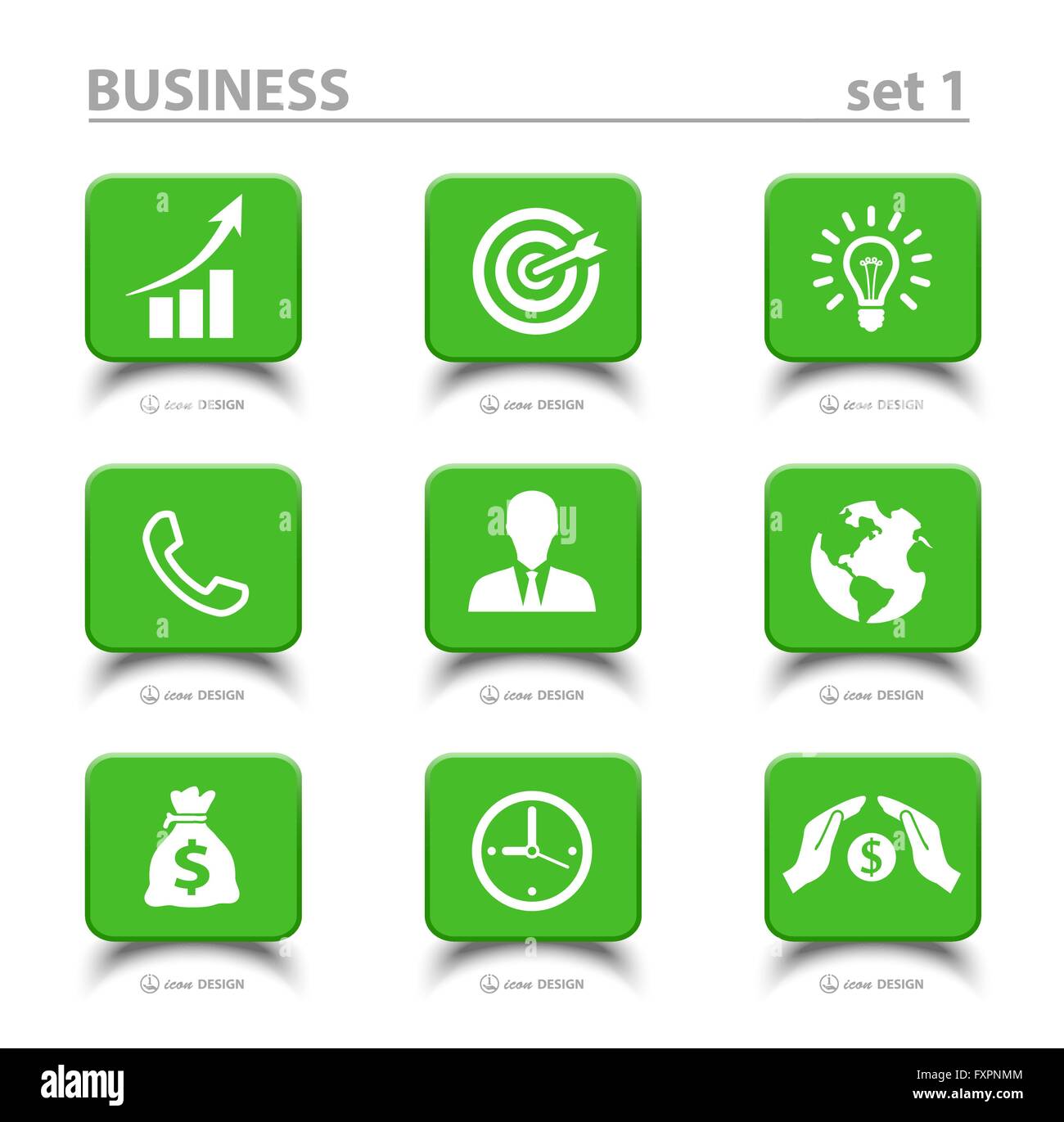 Le pictogramme ensemble de l'icône d'affaires Illustration de Vecteur