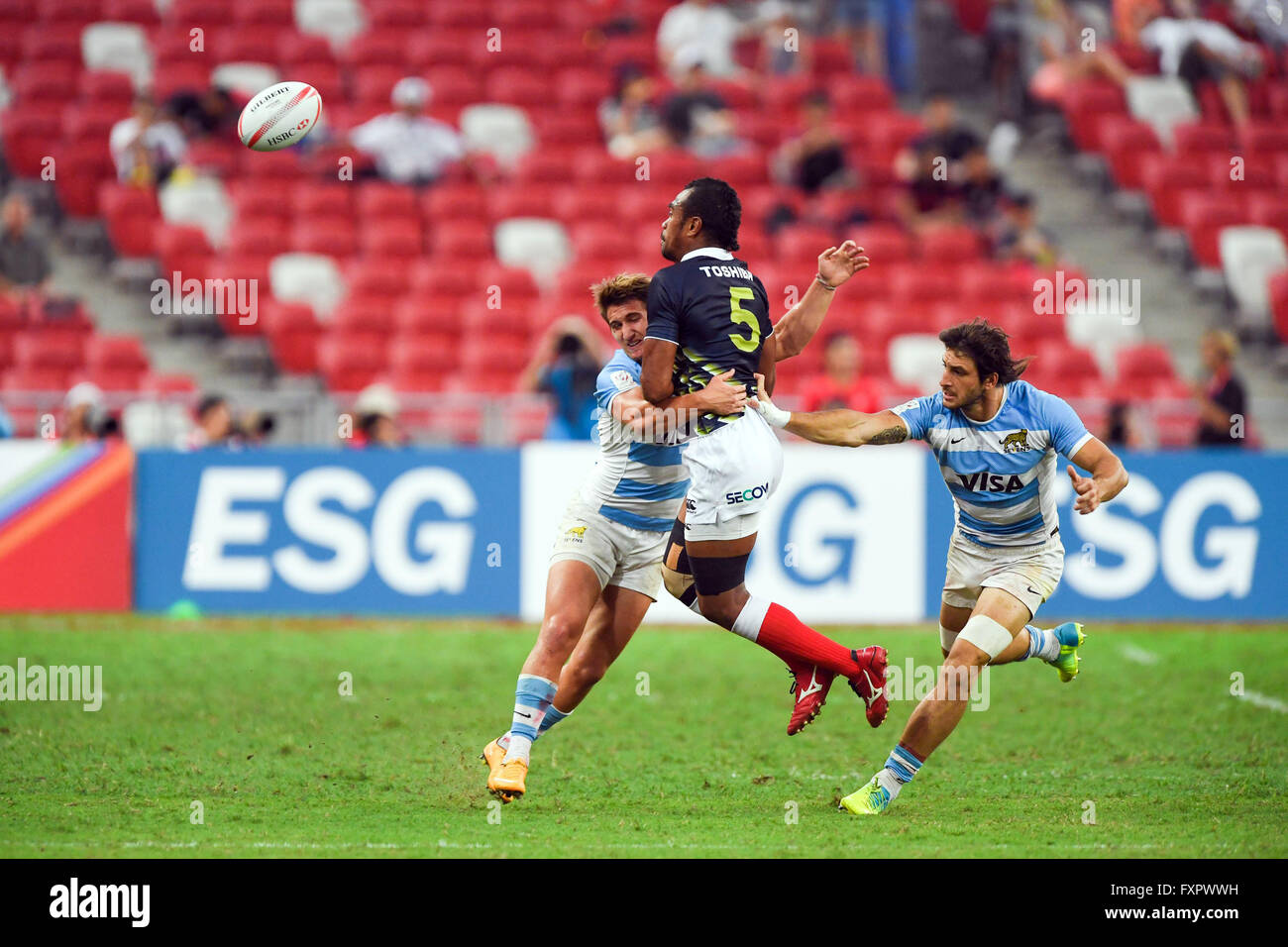 Kameli Soejima (JPN), APRL 16, 2016 - Rugby Sevens World Series HSBC : Singapour, match de rugby à VII Le Japon et l'Argentine au Stade National de Singapour. (Photo de Haruhiko Otsuka/AFLO) Banque D'Images