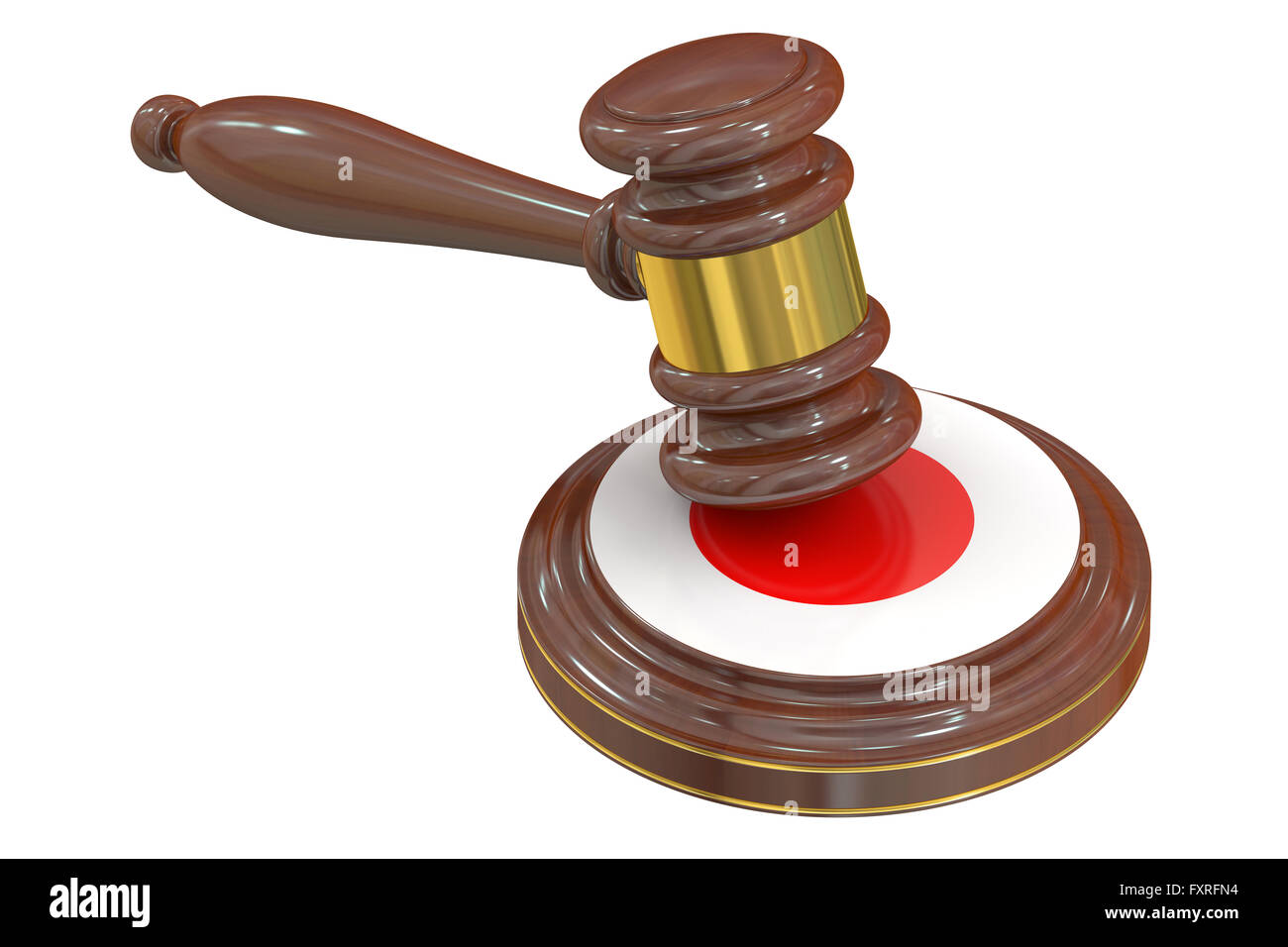 Wooden Gavel avec le drapeau du Japon, 3D Rendering Banque D'Images