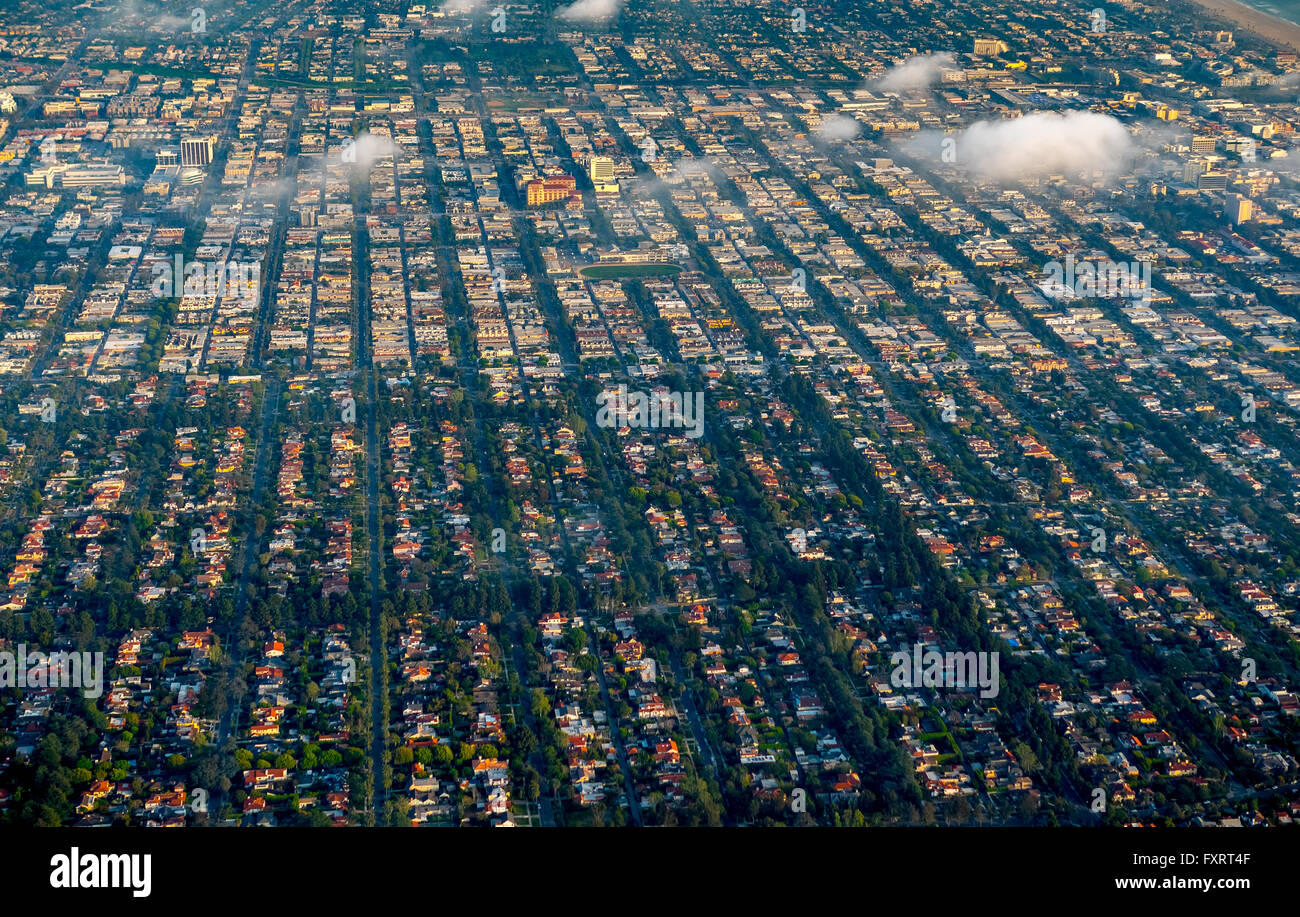 Vue aérienne, Santa Monica, Marina del Rey, Los Angeles County, Californie, USA, United States of America, vue aérienne, Banque D'Images