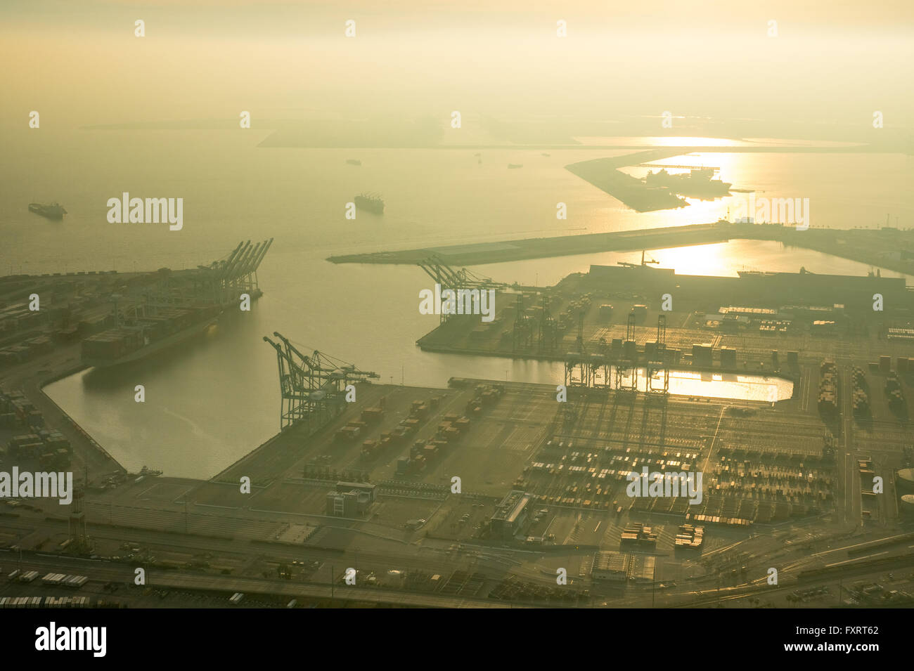 Vue aérienne, le centre-ville de Long Beach Yacht Marina, Long Beach, Los Angeles County, Californie, USA, United States of America, antenne Banque D'Images