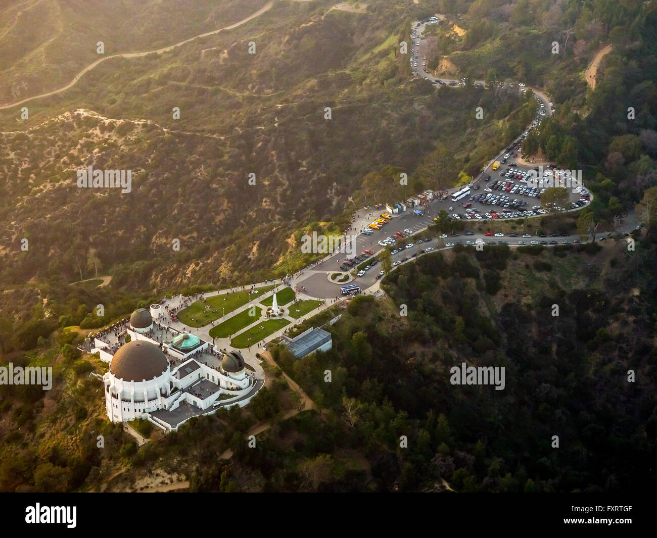 Vue aérienne, Griffith Observatory, Observatoire sur la ville, Los Angeles, Los Angeles County, Californie, USA, United States Banque D'Images