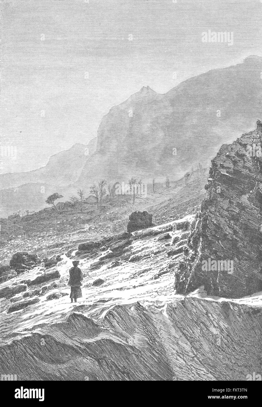 Chine : Sechuen Highlands, antique print c1885 Banque D'Images