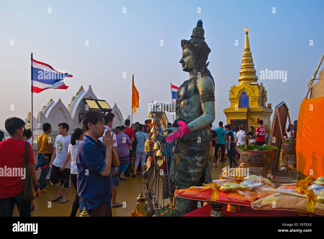 Le Mont d'or Thaïlande Bangkok Wat Saket Banque D'Images