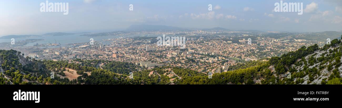 Ville Toulon en France du Mont Faron vue panoramique Banque D'Images