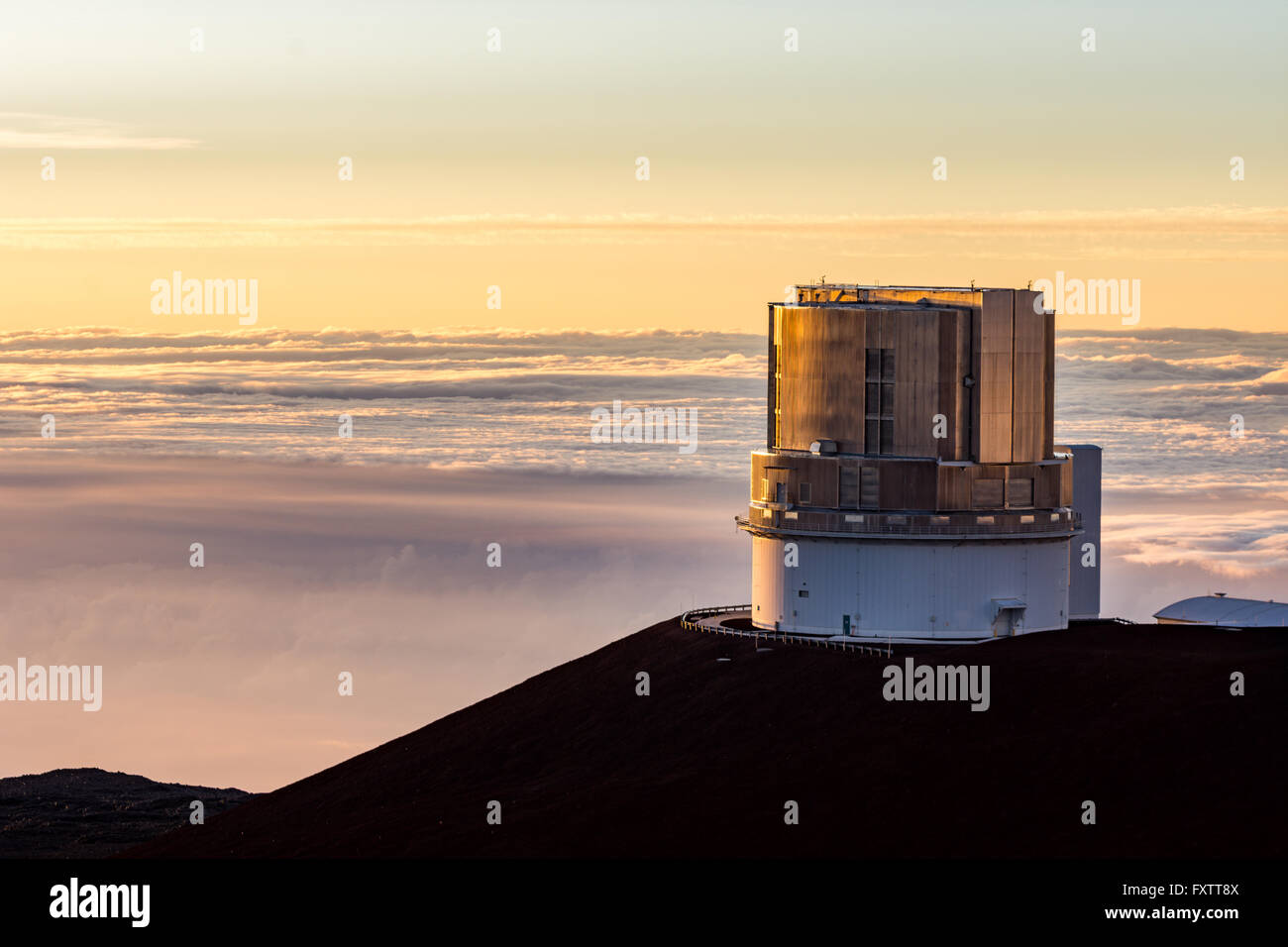 Haut de télescopes sur la montagne Mauna Kea, Hawaii 2016 Banque D'Images