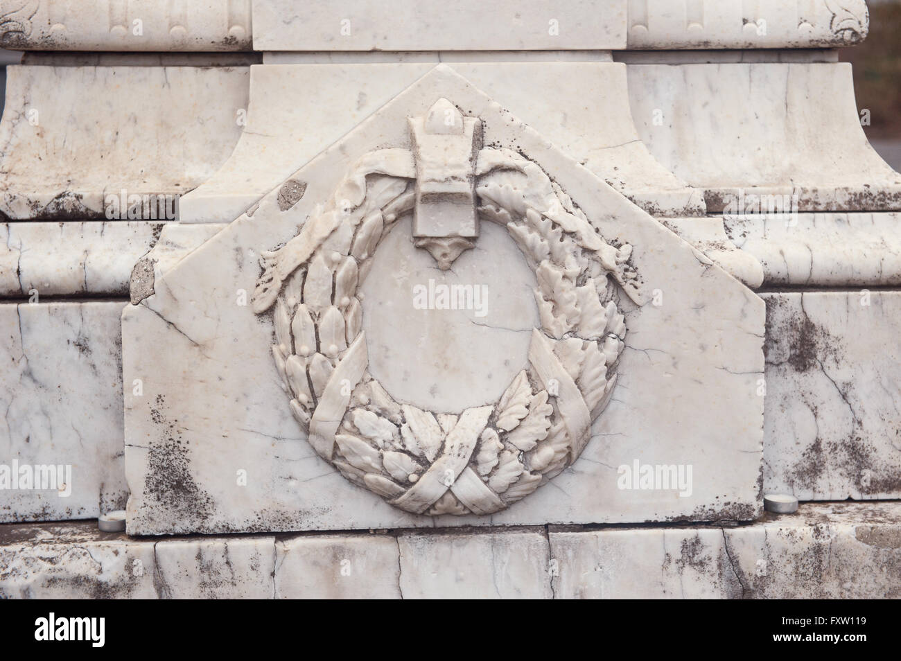 Fragment architectural fresque sur le mur d'un bâtiment ancien Banque D'Images