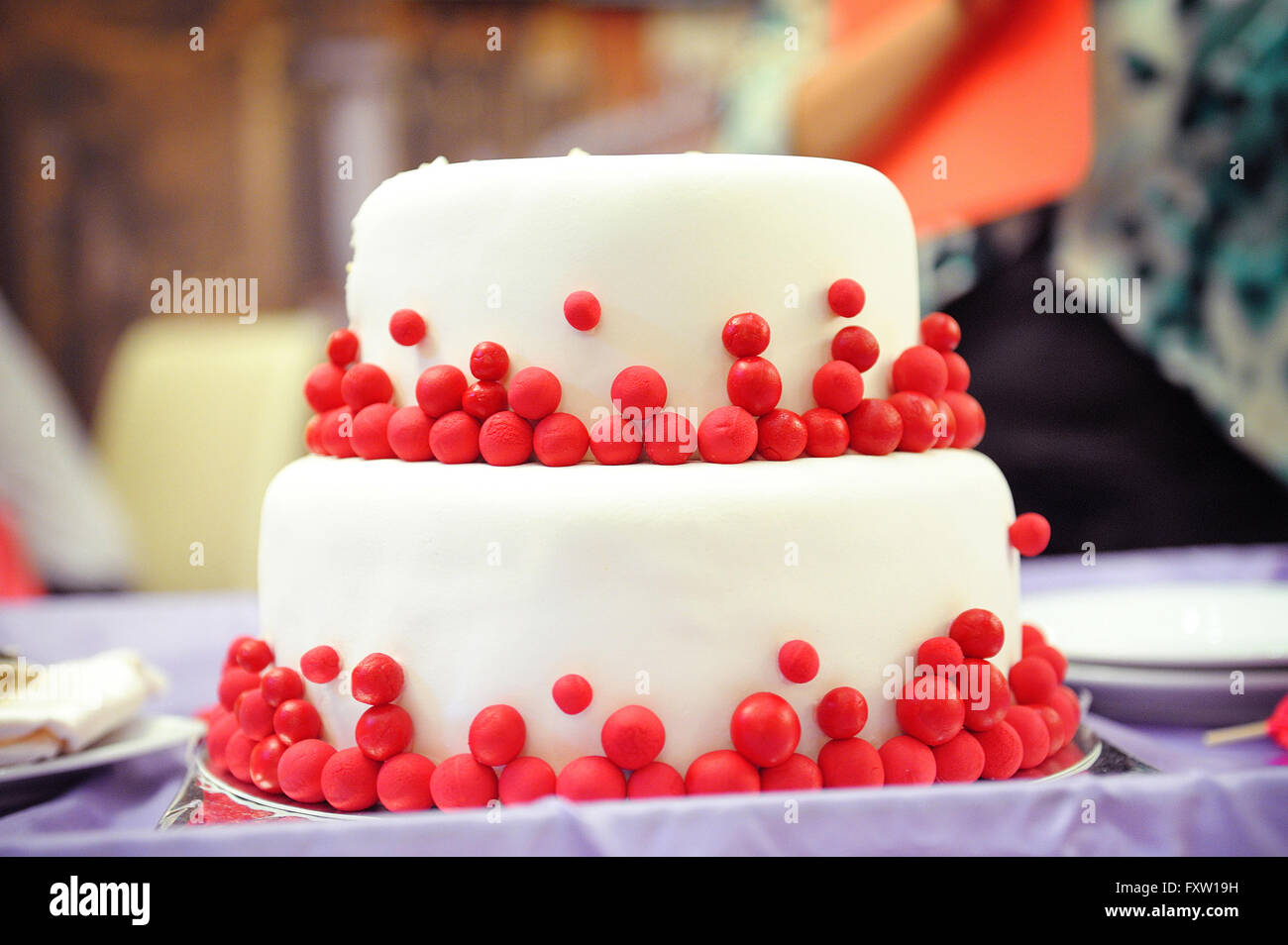 2 gâteau de mariage, décorées dans le style de Marsala Banque D'Images
