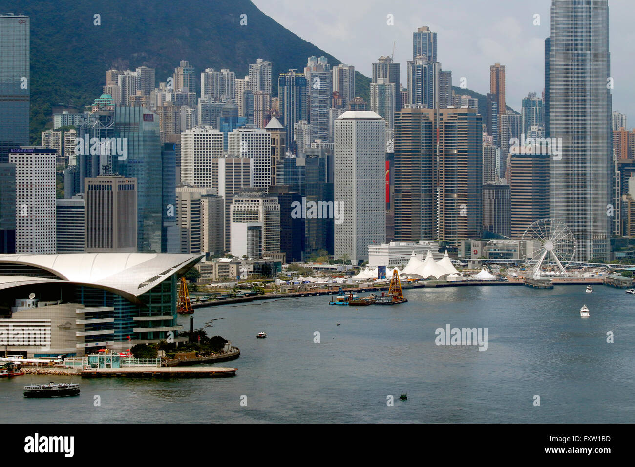 CONVENTION CENTER & VICTORIA HARBOUR HONG KONG Chine 03 mai 2015 Banque D'Images