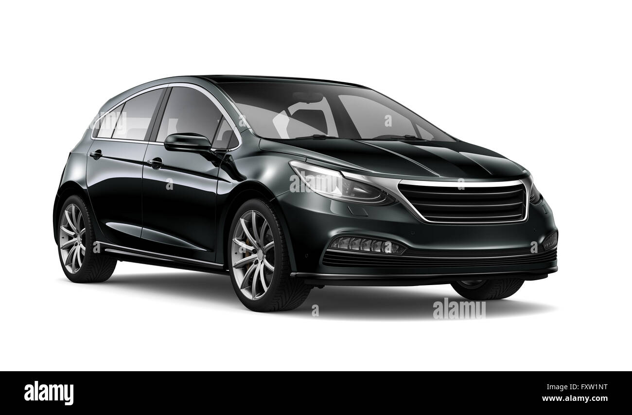 Voiture berline noire générique Banque D'Images