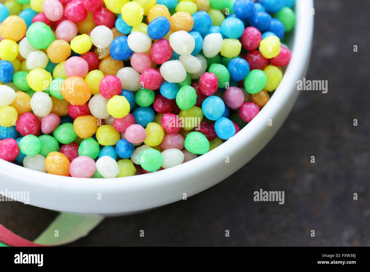 Fruits multicolores jelly beans sweet candy topping Banque D'Images