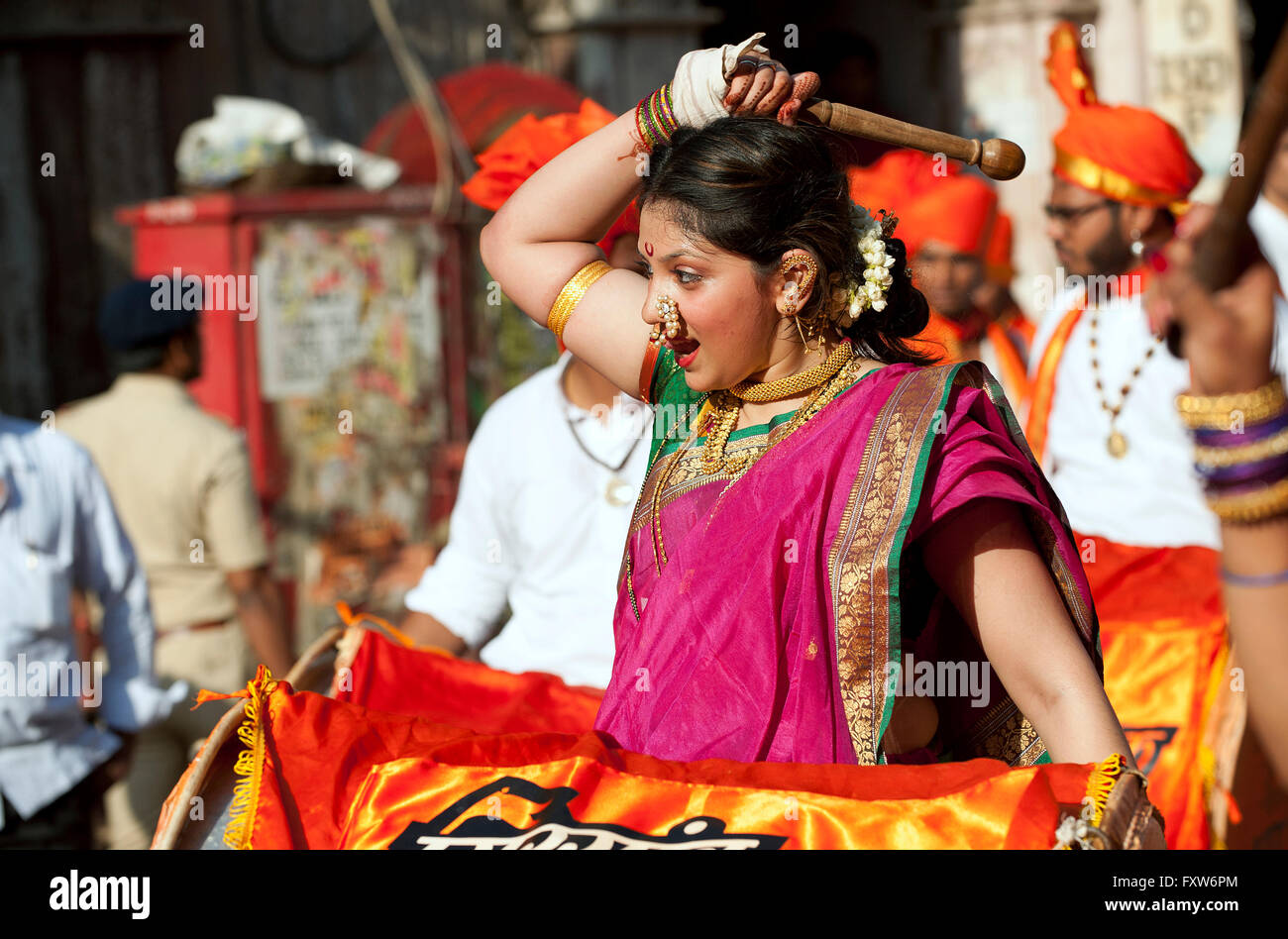 L'image de procession était tourné en Girgaon Mumbai, Maharashtra, Inde Banque D'Images