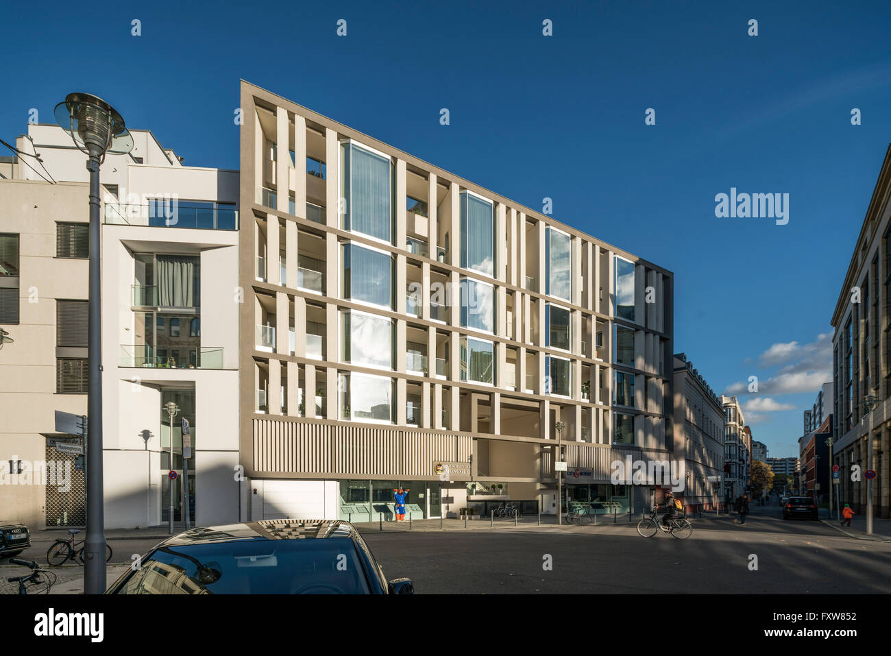 L'architecture moderne, 14 Hausvogteiplatz , Bauhaus, Berlin Mitte, Banque D'Images
