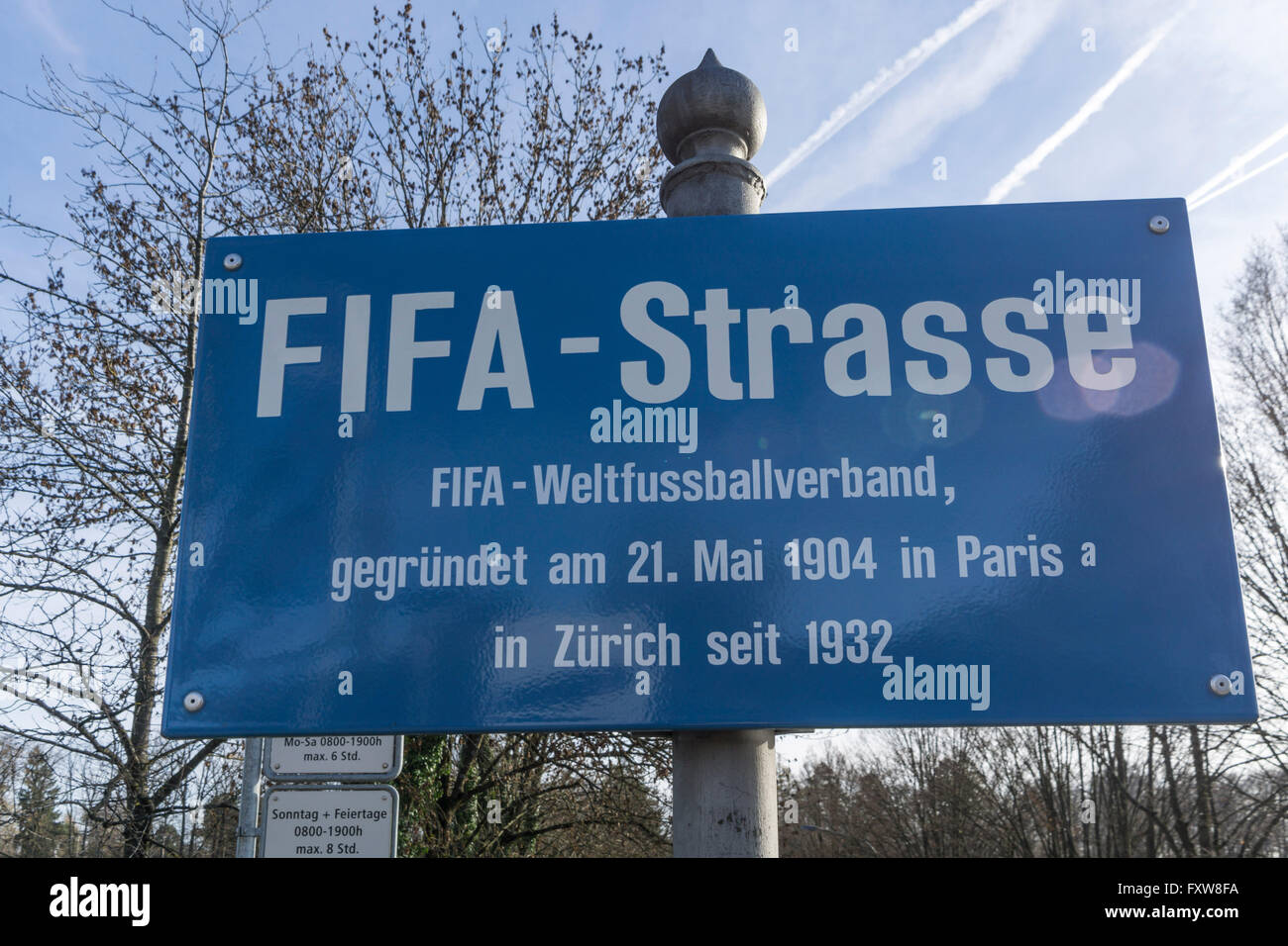 Rue de la FIFA, Fédération Internationale de Football Association, Zurich Banque D'Images