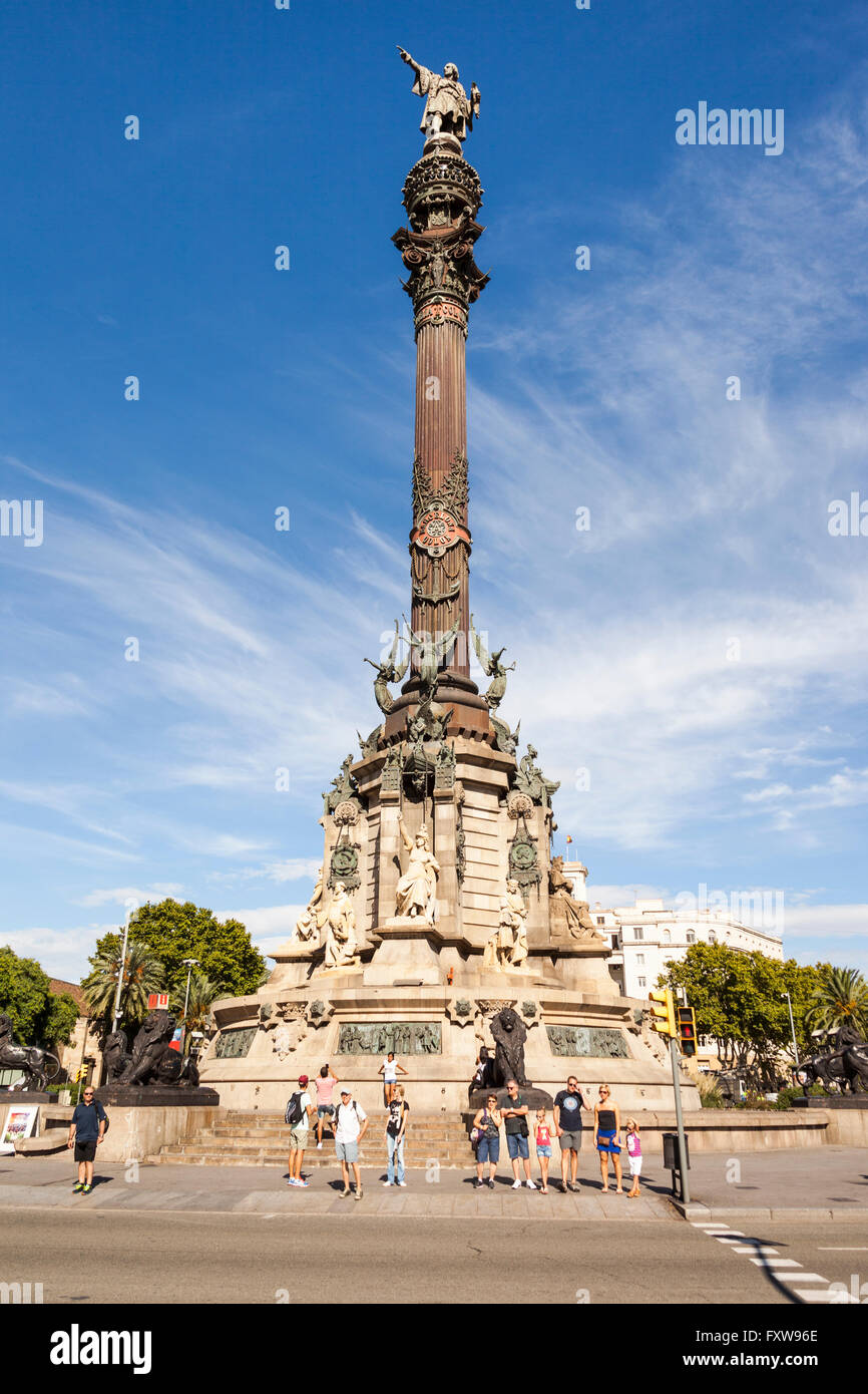 Monument de Christophe Colomb, La Rambla, Barcelone, Espagne Photo