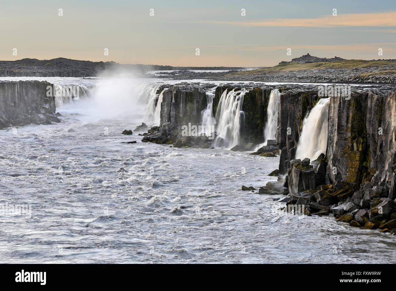 Selfoss Cascades, près de Reykjahlid, Islande Banque D'Images