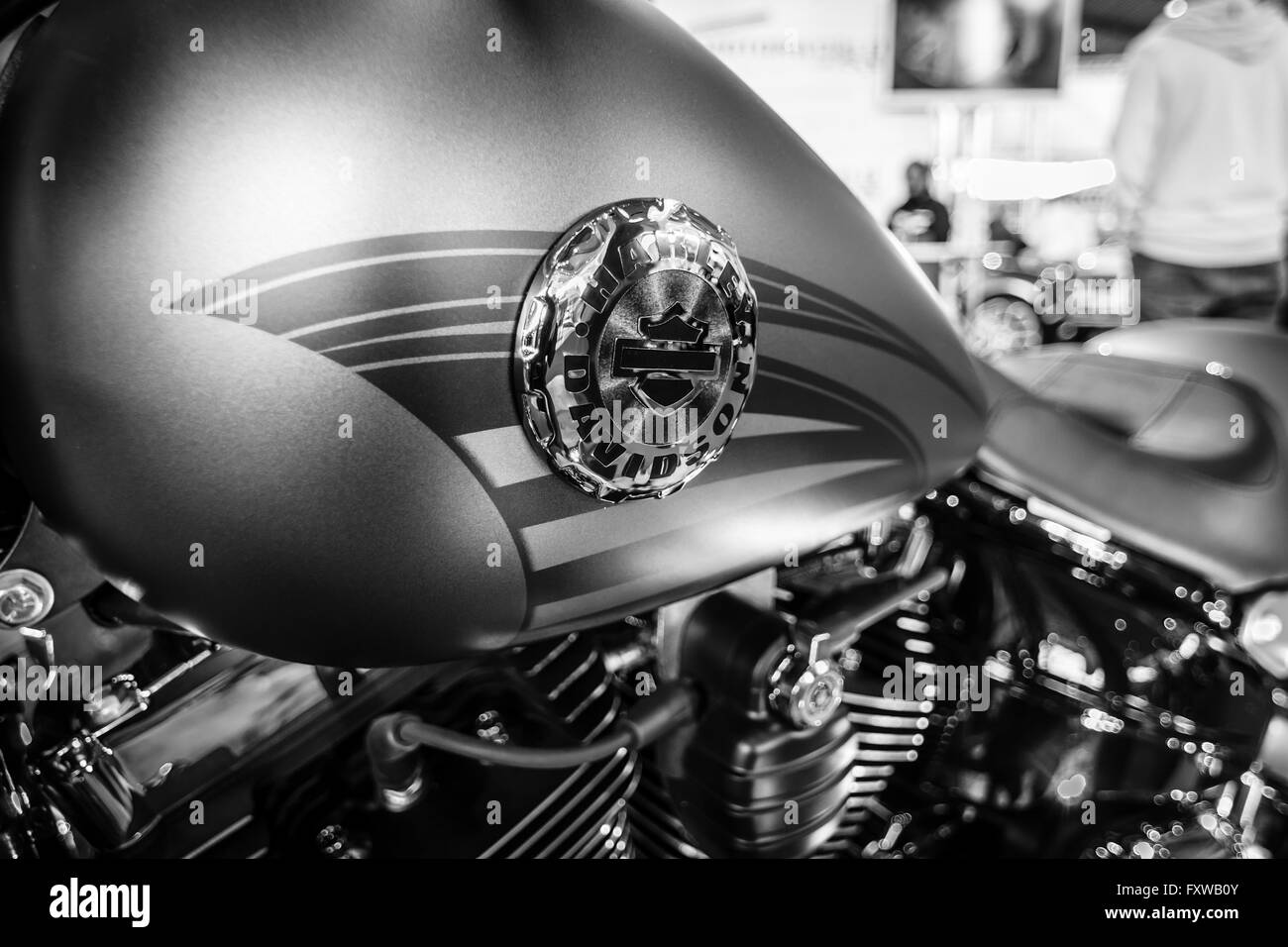 Fragment d'une FSXB Moto Harley-Davidson Softail Breakout 'Crazy Diamond'. Banque D'Images