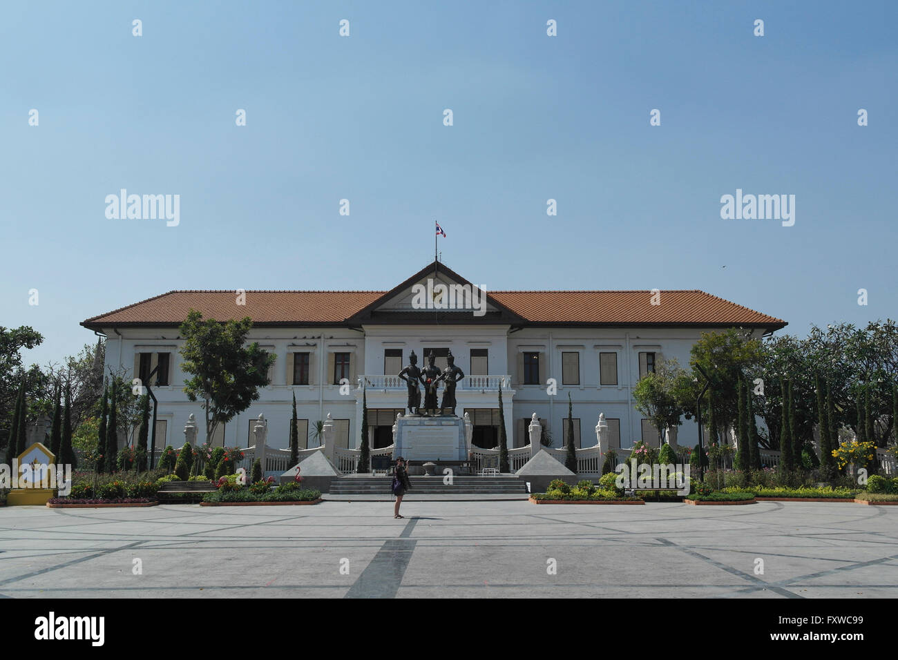 Monument aux trois rois et le musée, Chiang Mai - Thaïlande Banque D'Images