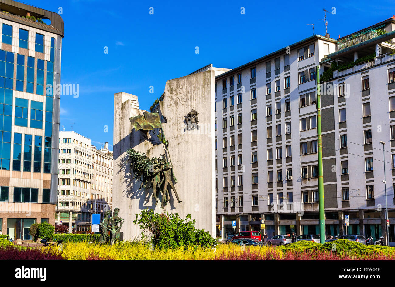 Bersaglieri ia monument à Milan Banque D'Images