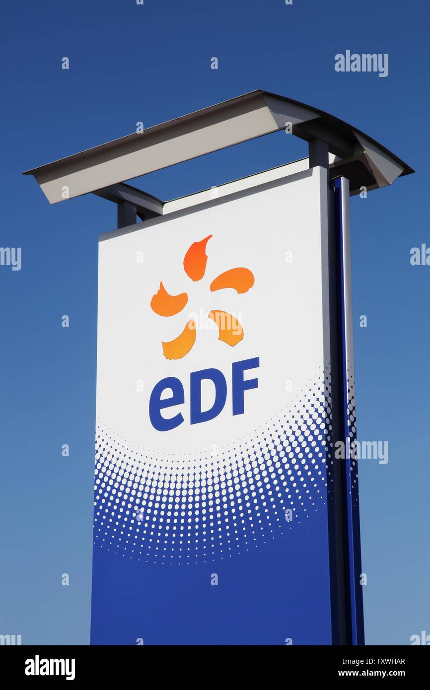 EDF signe sur un panneau Banque D'Images