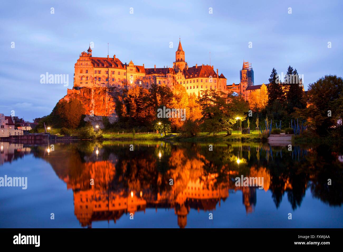 Château de Sigmaringen, château princier pour les Princes de Hohenzollern-Sigmaringen à Sigmaringen, Bade-Wurtemberg, Allemagne Banque D'Images