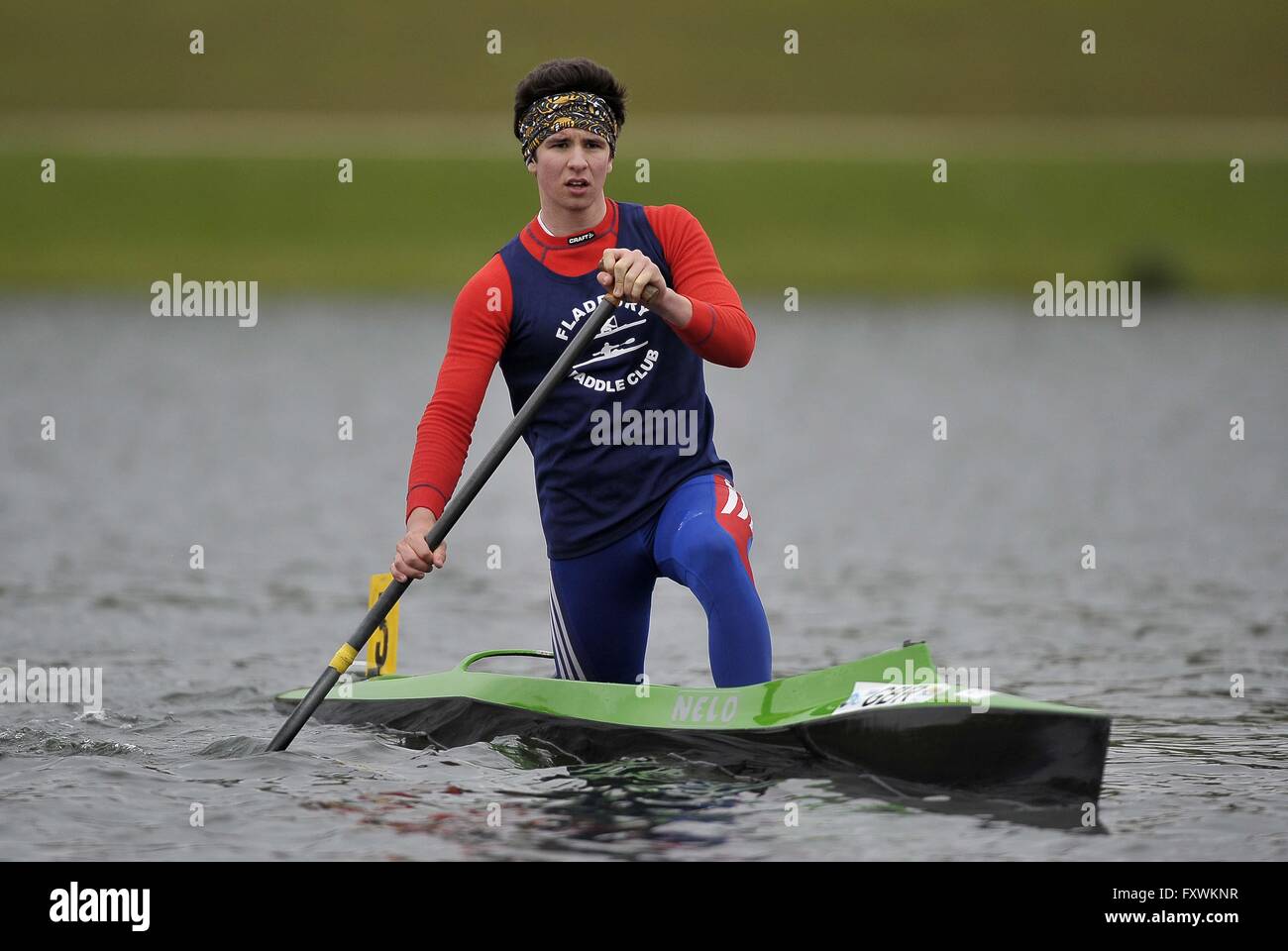 Holme Pierrepont, Nottingham, Royaume-Uni. 18 avr, 2016. Joe Jones. La race 4. Mens C1 1000m finale. British Canoë Sprint essais olympiques. Centre sportif national de l'eau. Holme Pierrepont. Nottingham. UK. 18/04/2016. Credit : Sport en images/Alamy Live News Banque D'Images