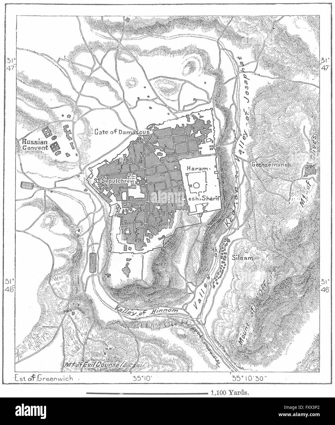 ISRAEL : Jérusalem, croquis, c1885 Banque D'Images