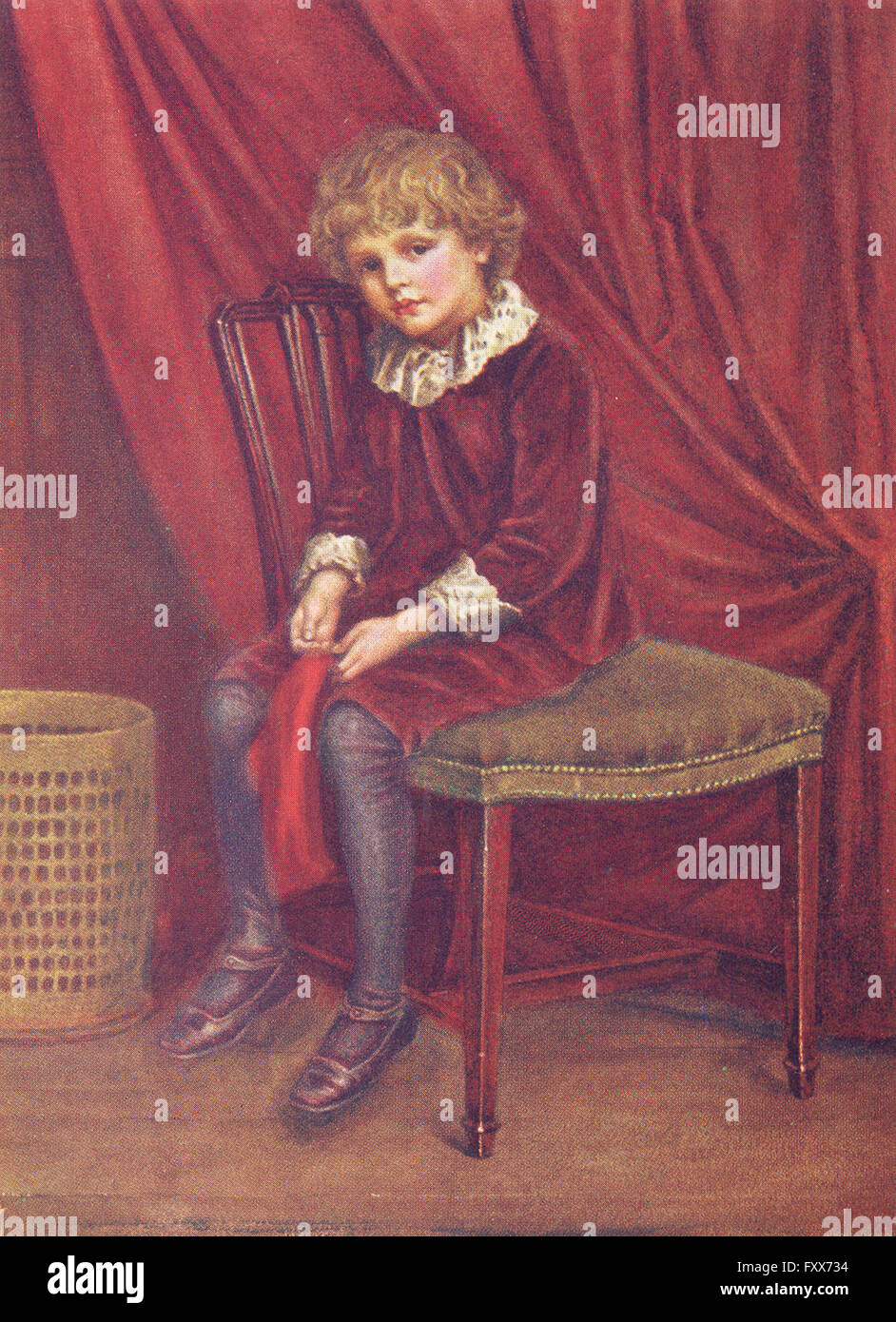 KATE GREENAWAY : Red boy, antique print 1905 Banque D'Images