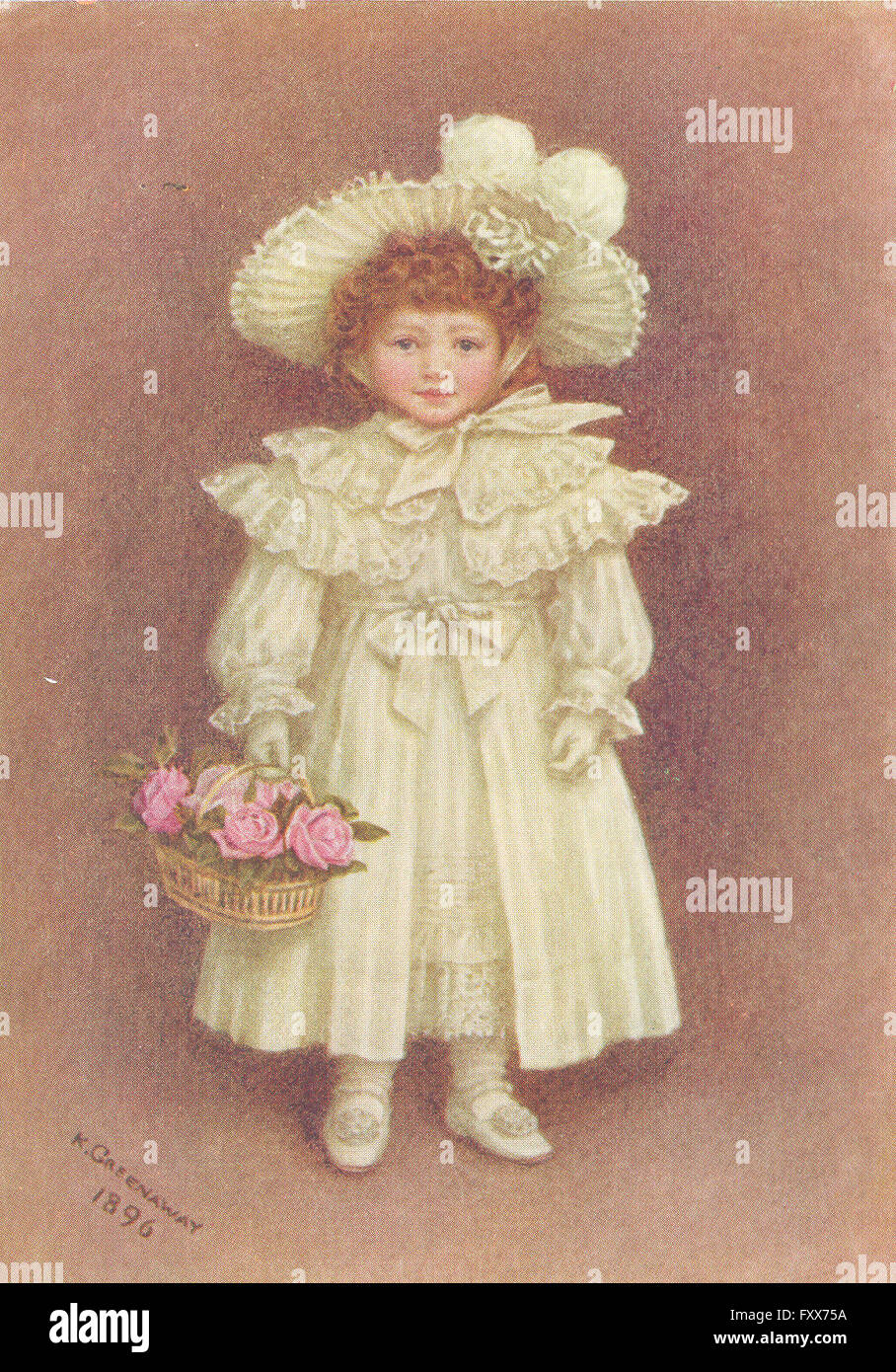 KATE GREENAWAY : Vera Evelyn Samuel, antique print 1905 Banque D'Images