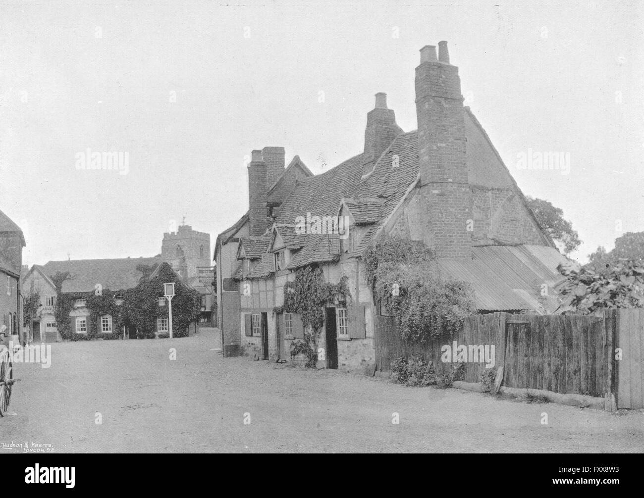 BERKS : Cottages Hind's Head Fat Duck, Bray, antique print 1897 Banque D'Images