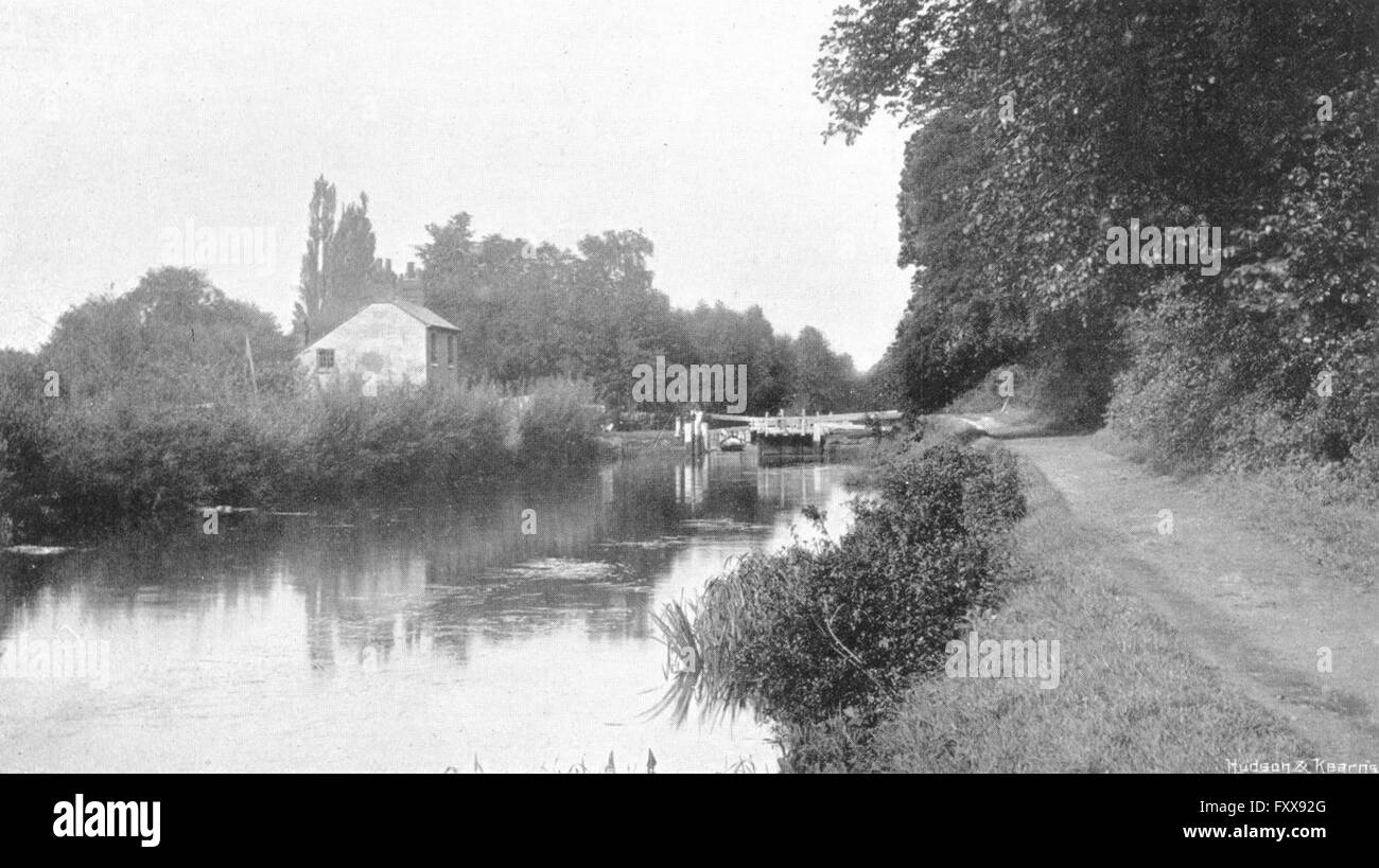 BERKS : Sonning Lock, antique print 1897 Banque D'Images